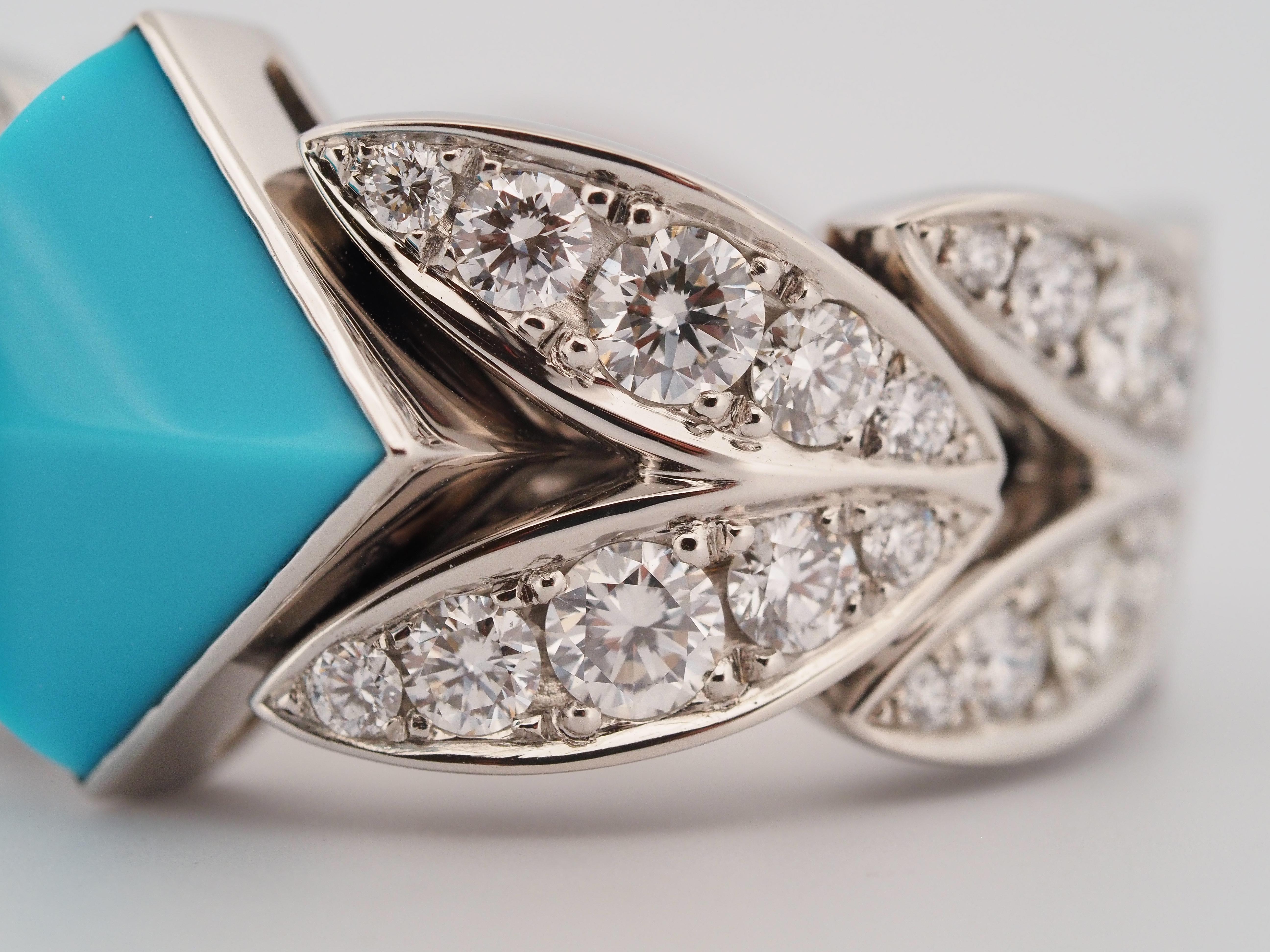 KOENIG Turquoise Pyramid Ring In New Condition For Sale In St. Moritz, CH