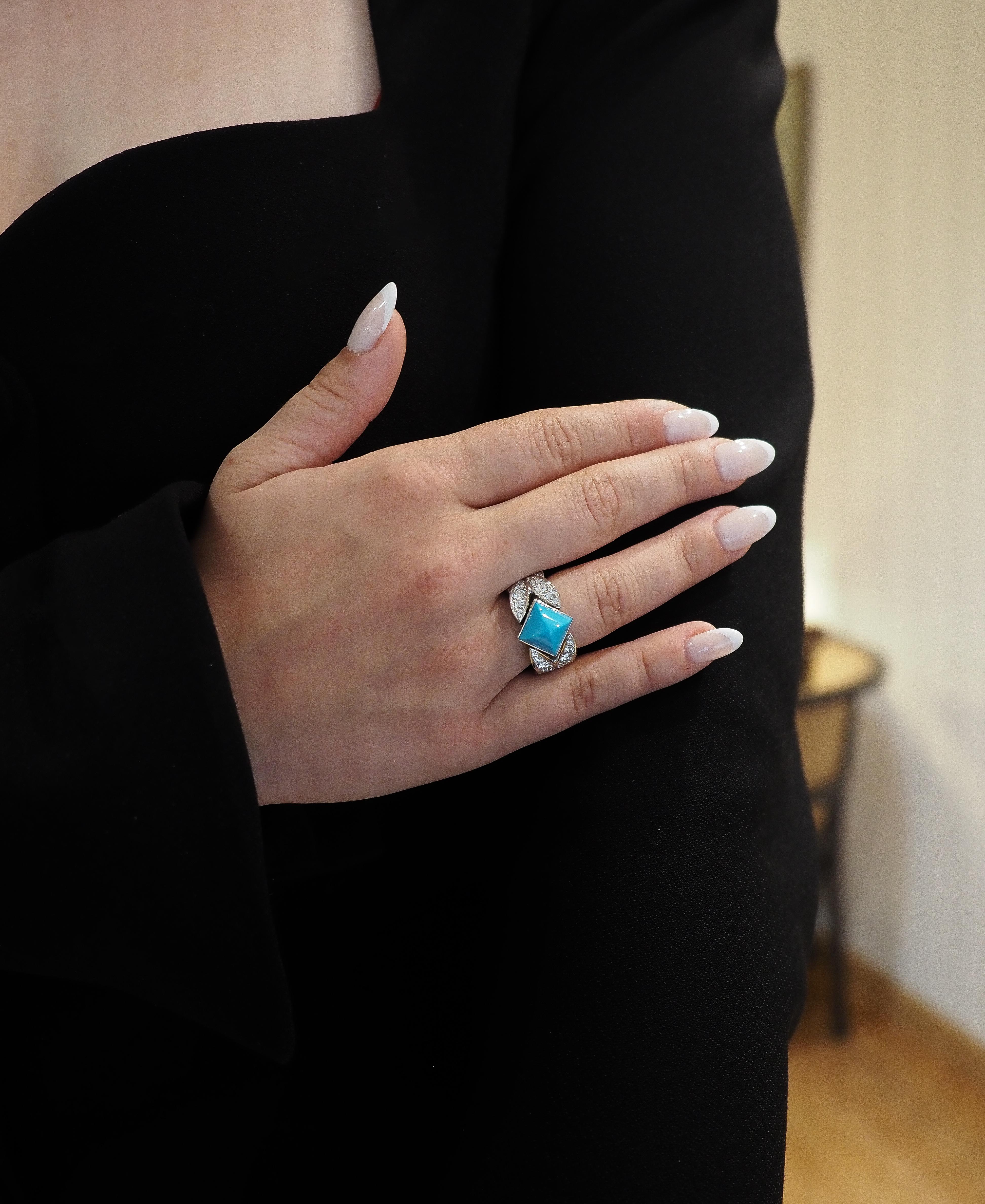 Women's KOENIG Turquoise Pyramid Ring For Sale
