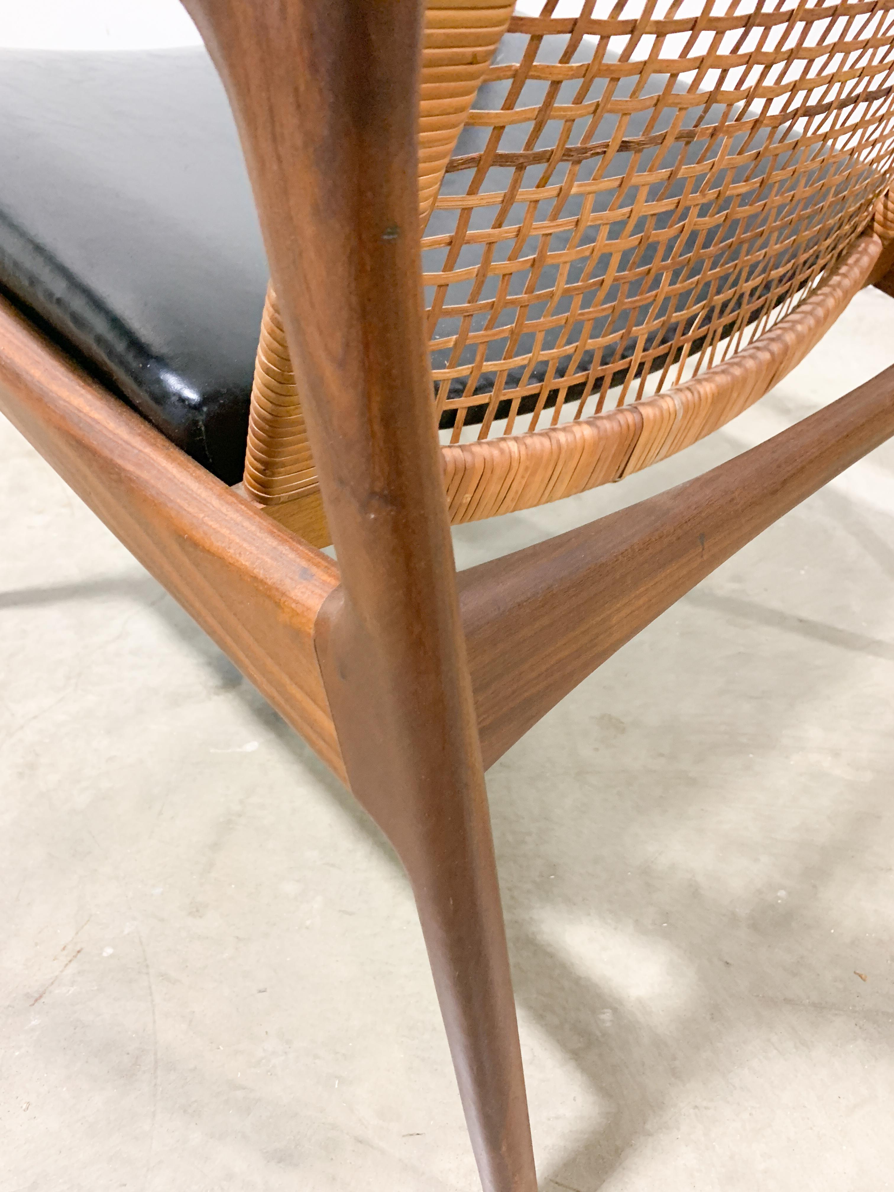 Kofod Larsen Danish Modern Cane Back Chair 6