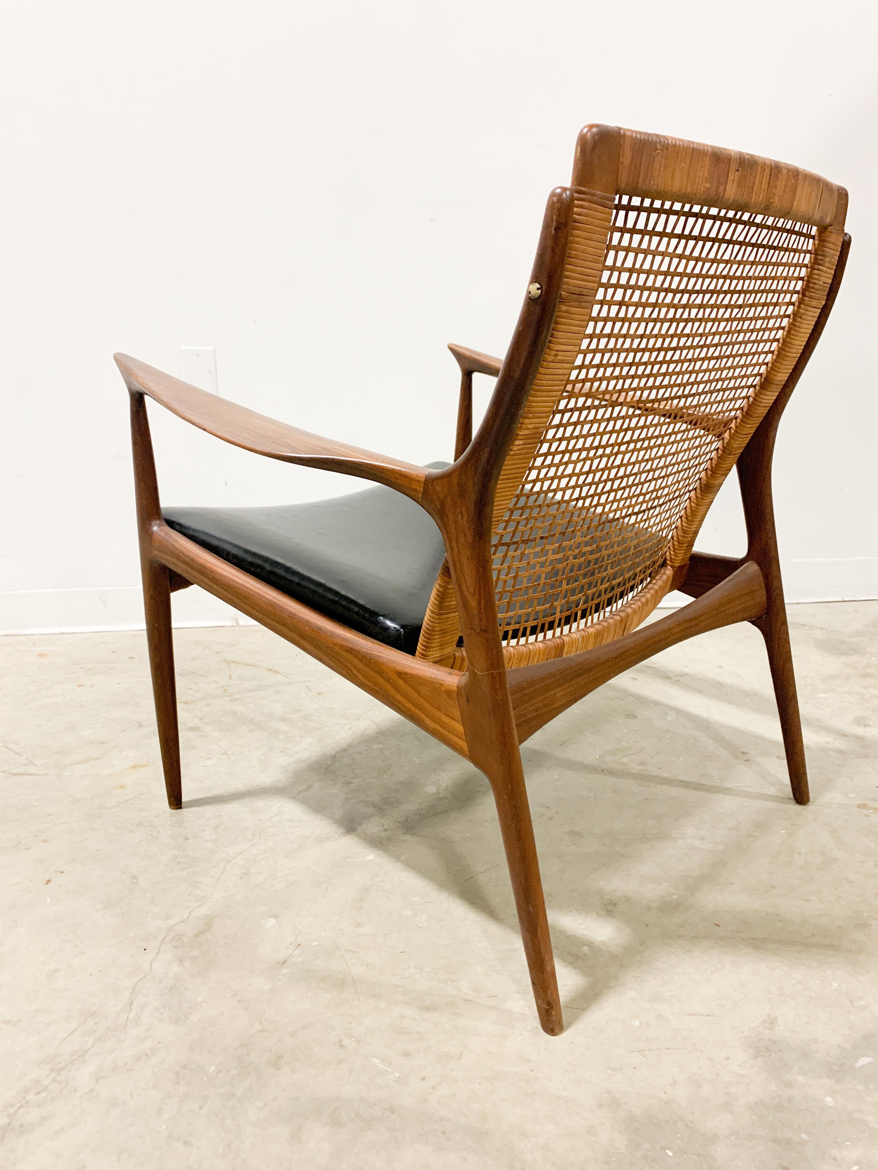 Kofod Larsen Danish Modern Cane Back Chair 7