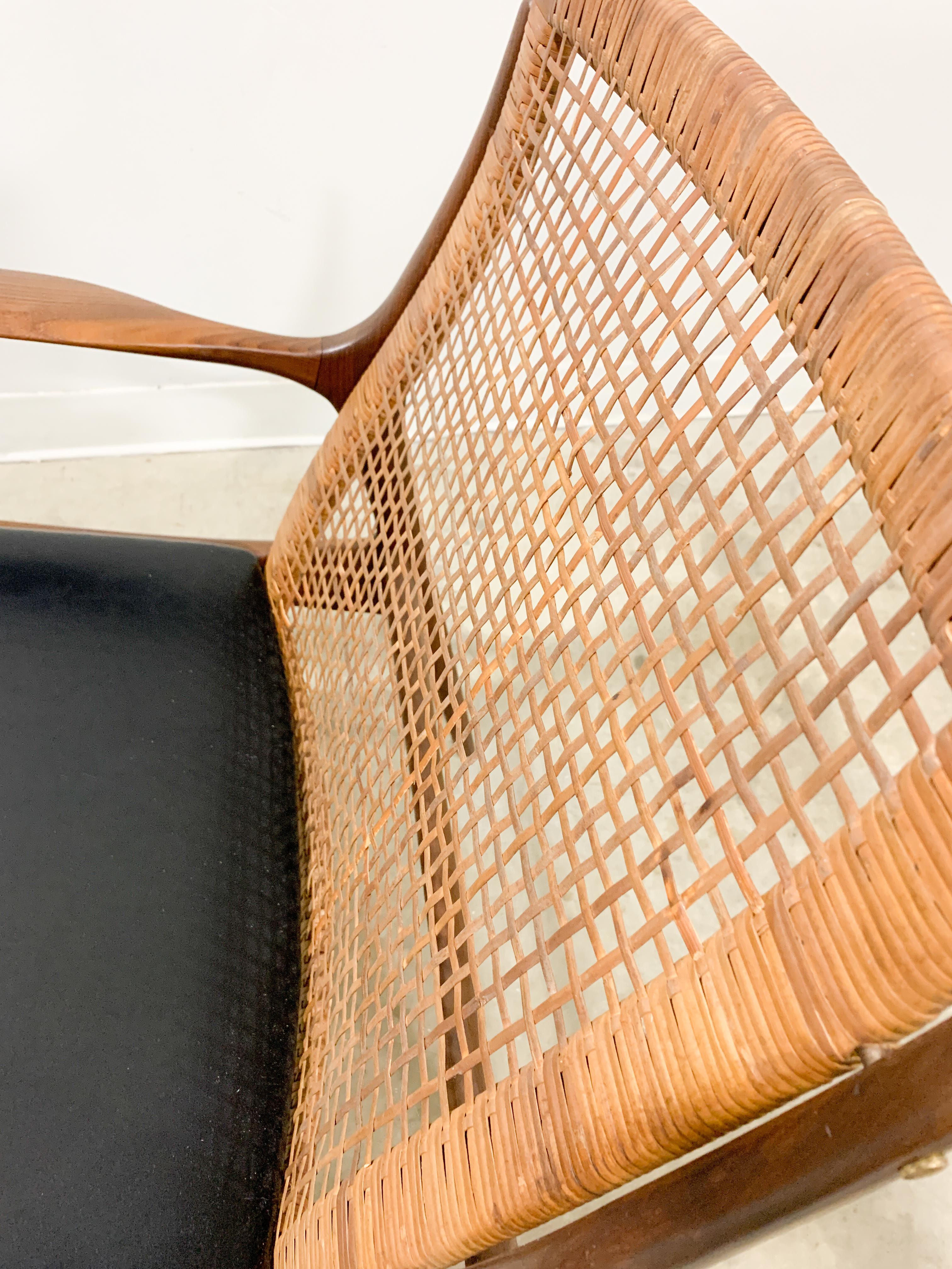 Kofod Larsen Danish Modern Cane Back Chair 8