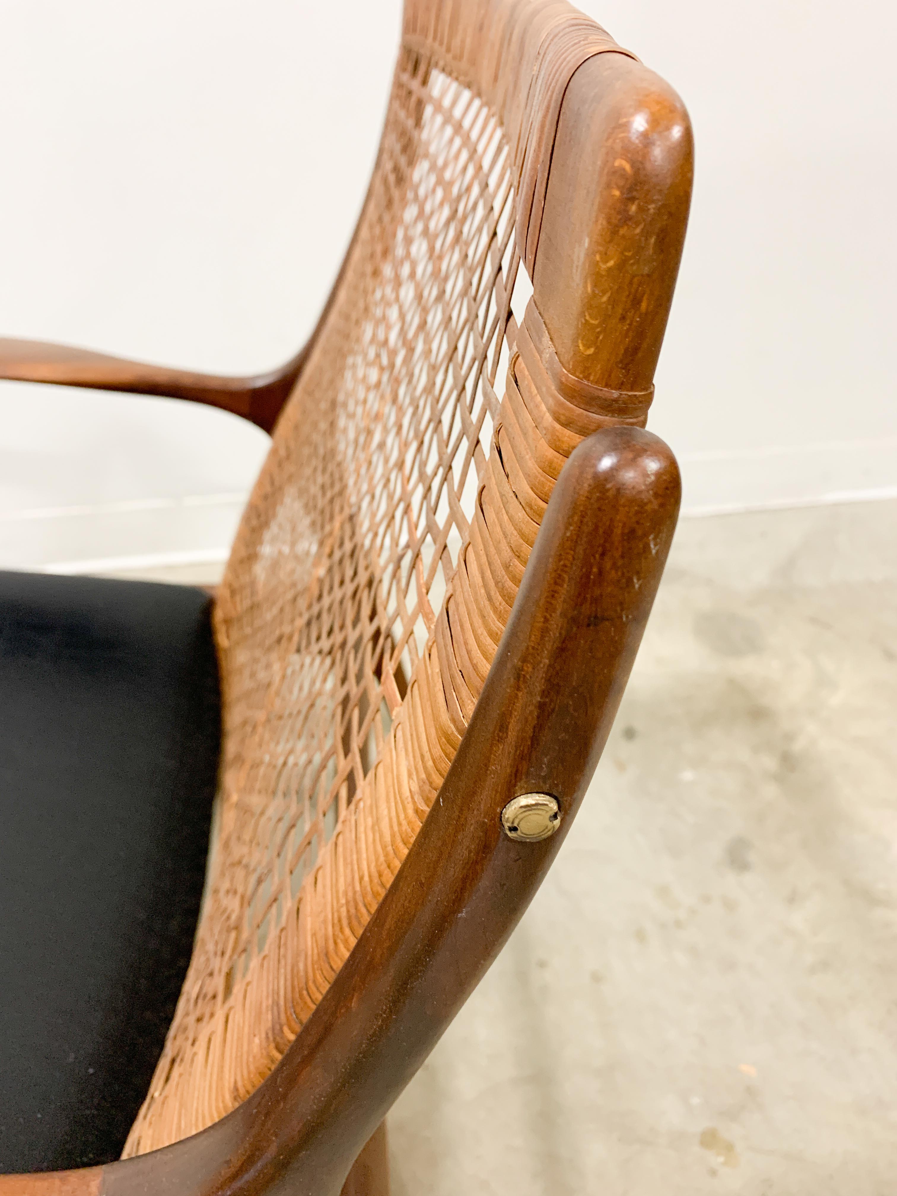 Kofod Larsen Danish Modern Cane Back Chair 9