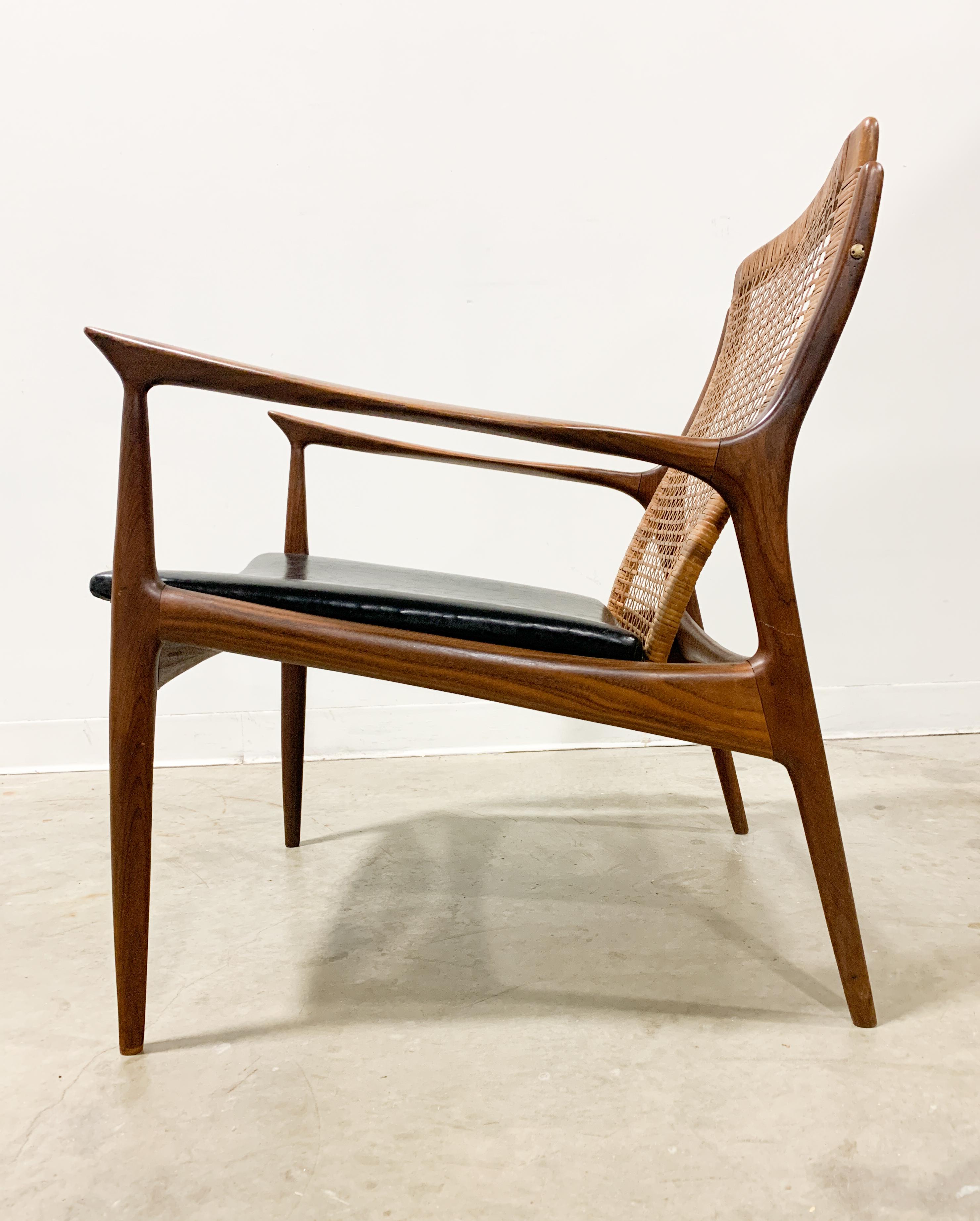 Kofod Larsen Danish Modern Cane Back Chair 11
