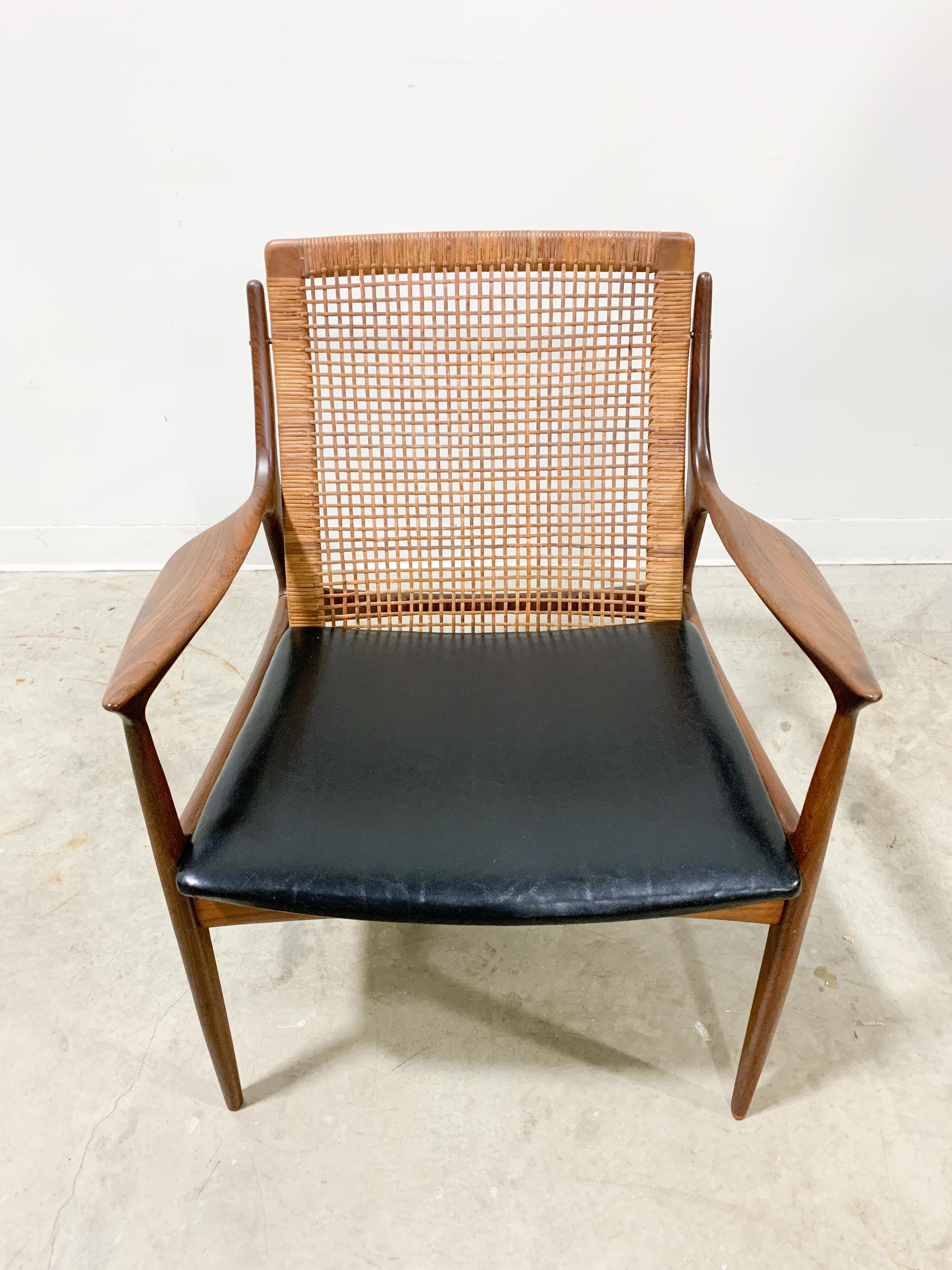 Kofod Larsen Danish Modern Cane Back Chair 12