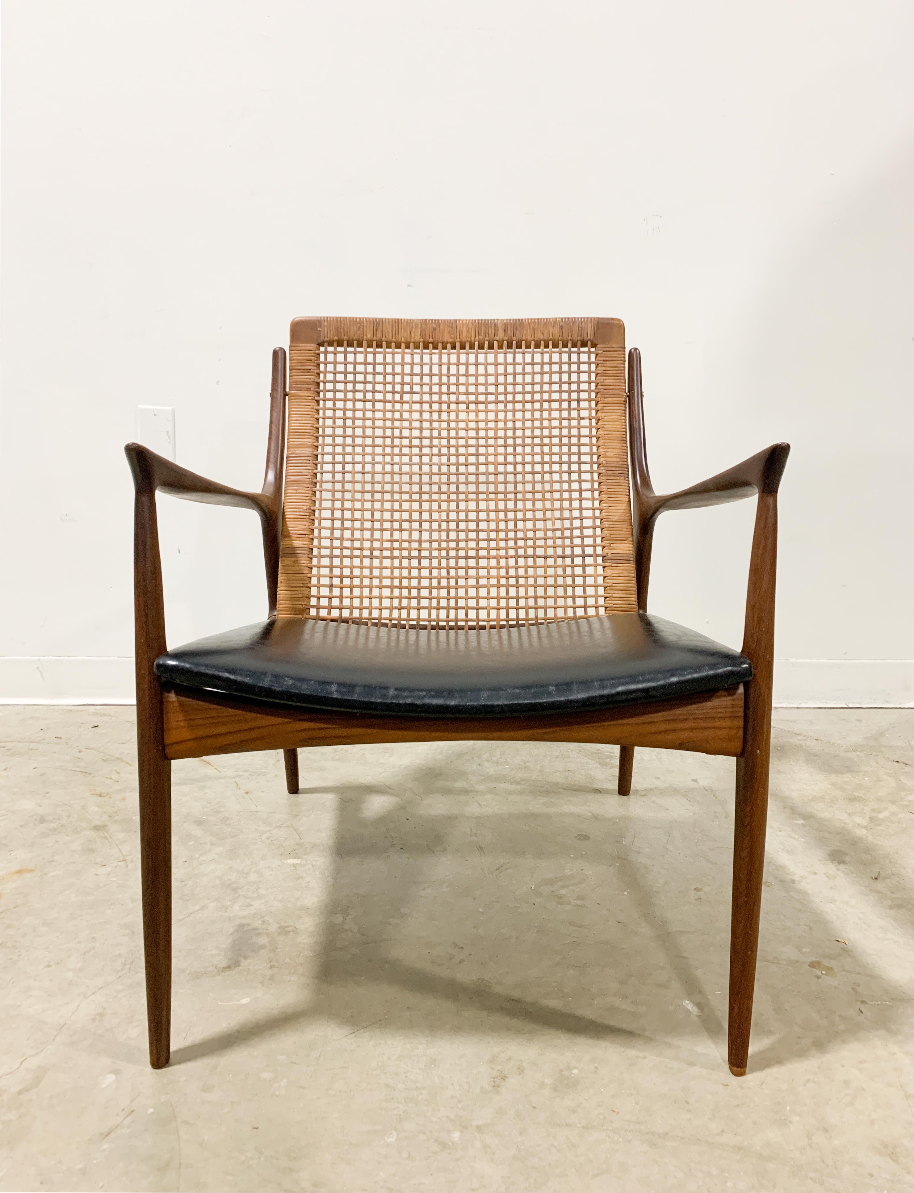 Kofod Larsen Danish Modern Cane Back Chair 13