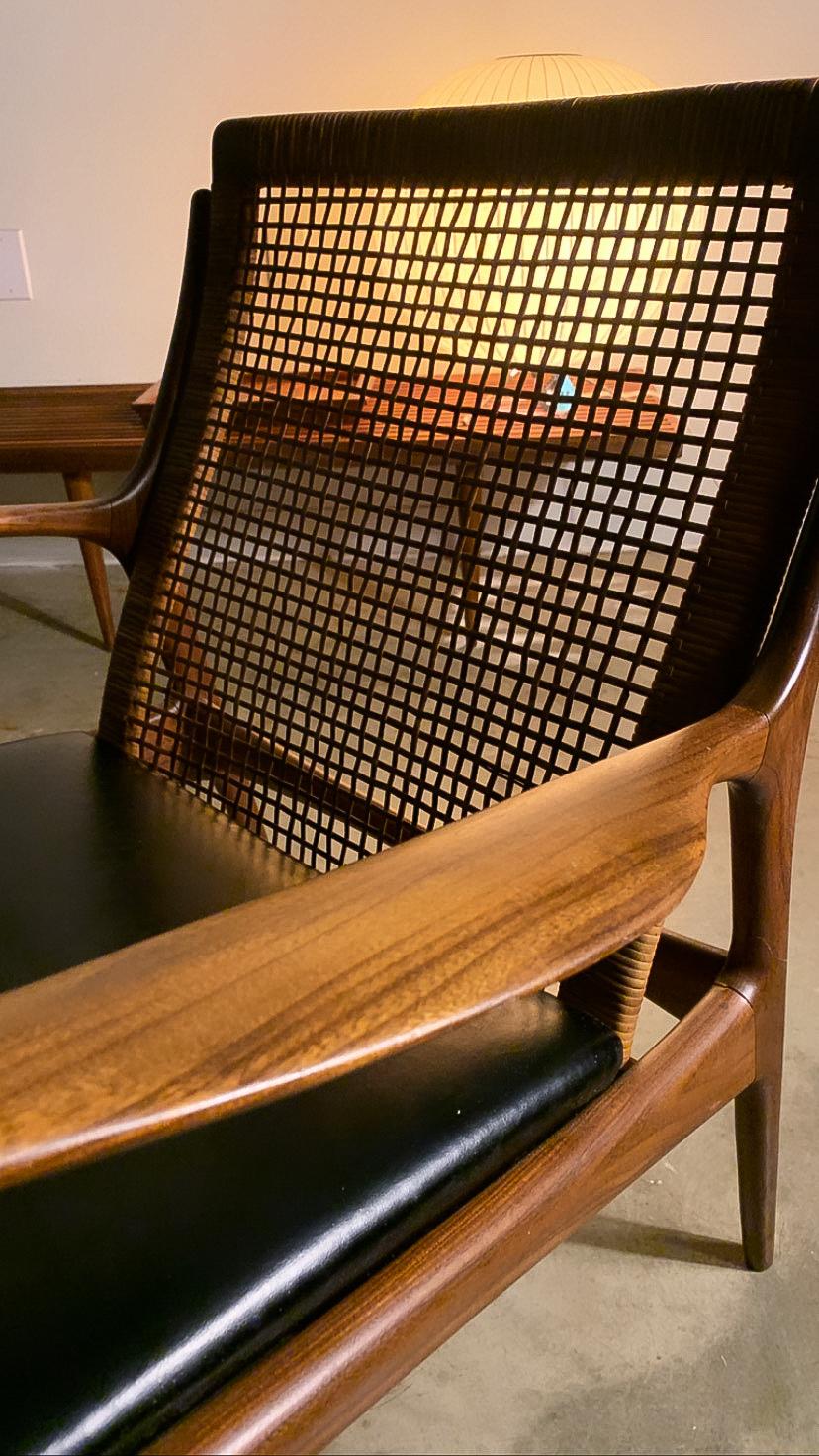 Kofod Larsen Danish Modern Cane Back Chair 14