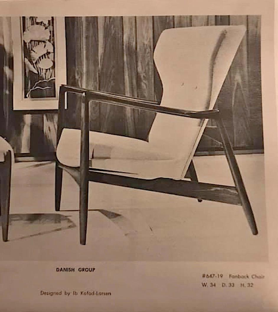 Kofod Larsen Danish Modern Fan Back Chair and Ottoman for Selig 3