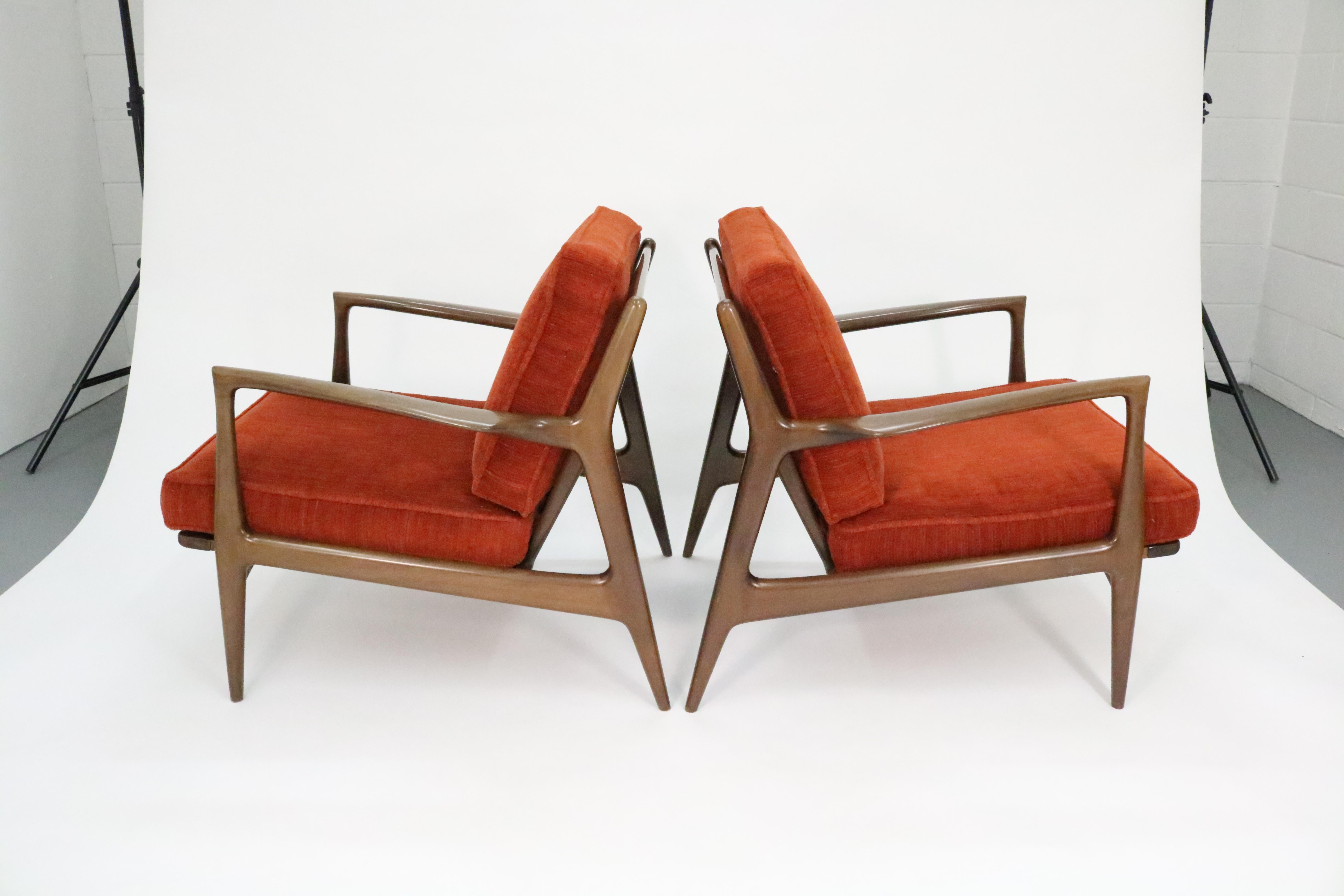 Kofod-Larsen Danish Modern Sculpted Lounge Chairs for Selig In Good Condition In Littleton, CO