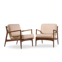 Kofod Larsen for Selig Mid Century Danish Lounge Chairs - Pair