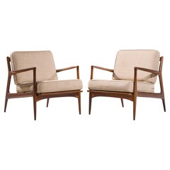 Kofod Larsen for Selig Mid Century Danish Lounge Chairs - Pair