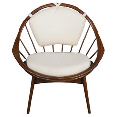 Kofod Larsen for Selig Mid Century Danish Modern Walnut Hoop Peacock Chair MCM