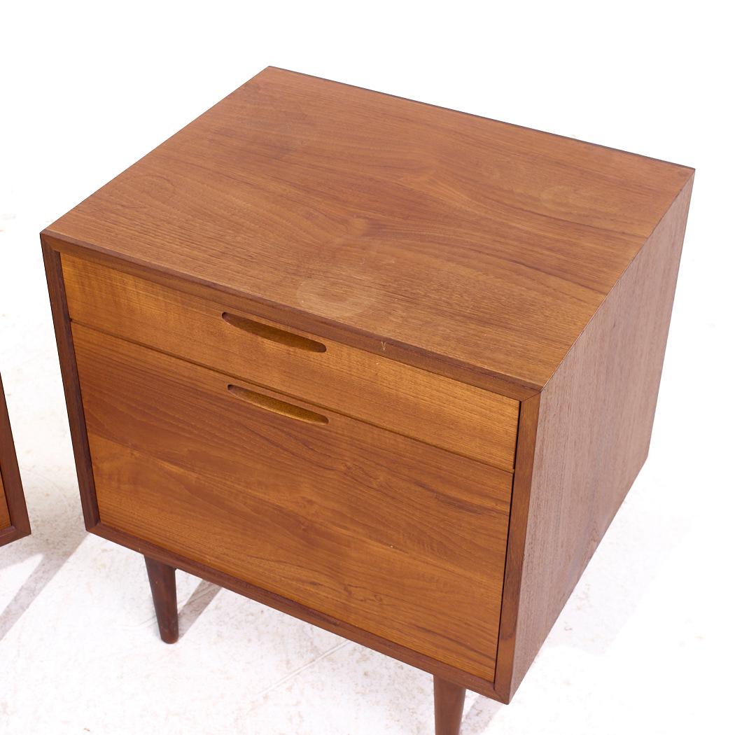 Kofod Larsen for Selig Mid Century Danish Teak Nightstands - Pair For Sale 5