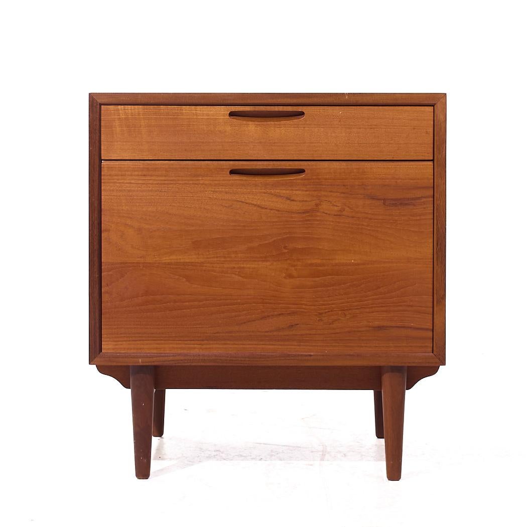 Late 20th Century Kofod Larsen for Selig Mid Century Danish Teak Nightstands - Pair For Sale