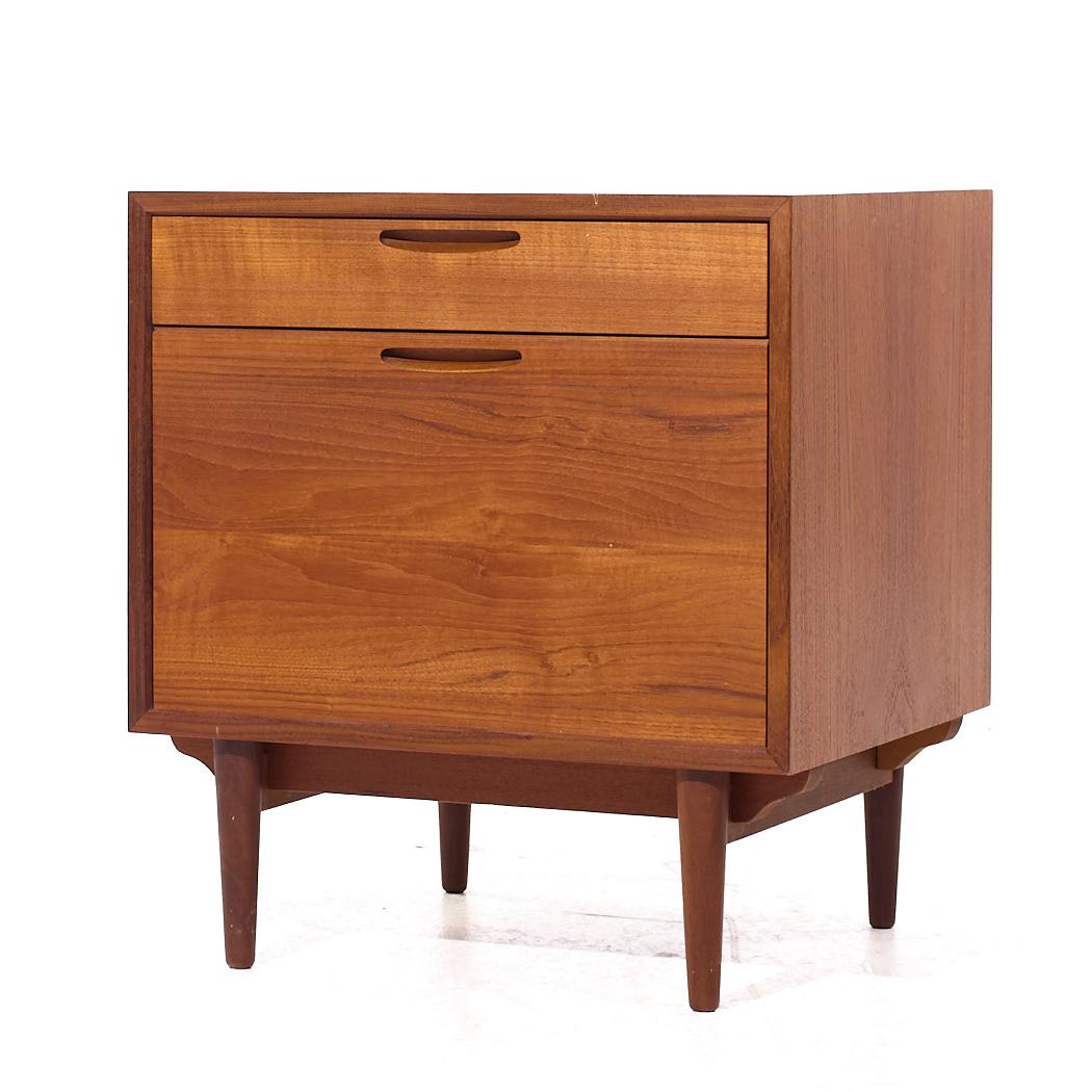 Kofod Larsen for Selig Mid Century Danish Teak Nightstands - Pair For Sale 1