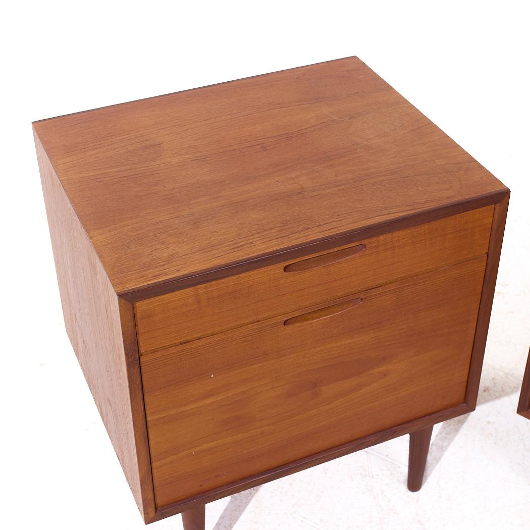 Kofod Larsen for Selig Mid Century Danish Teak Nightstands - Pair For Sale 4