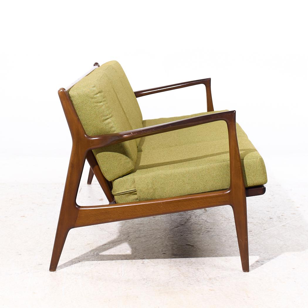 Kofod Larsen for Selig Mid Century Danish Walnut Sofa For Sale 1