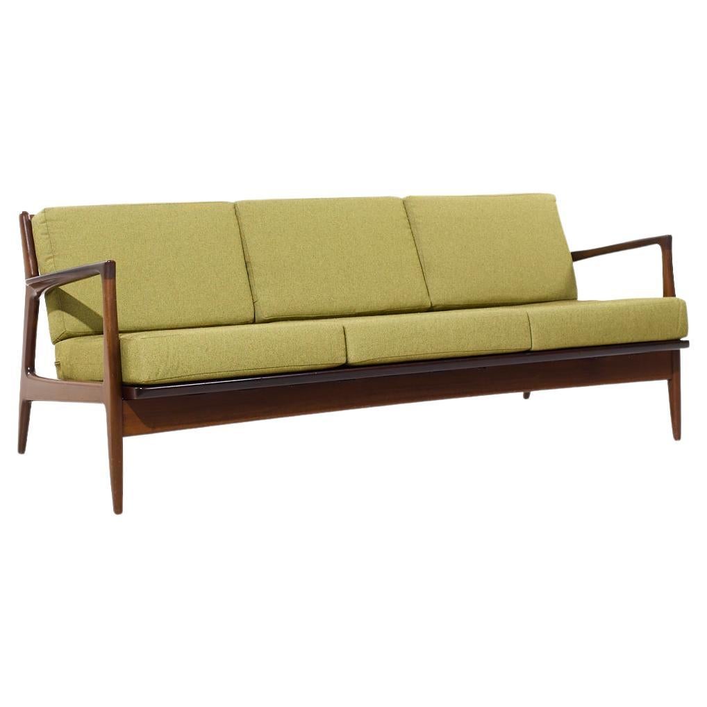 Kofod Larsen for Selig Mid Century Danish Walnut Sofa For Sale