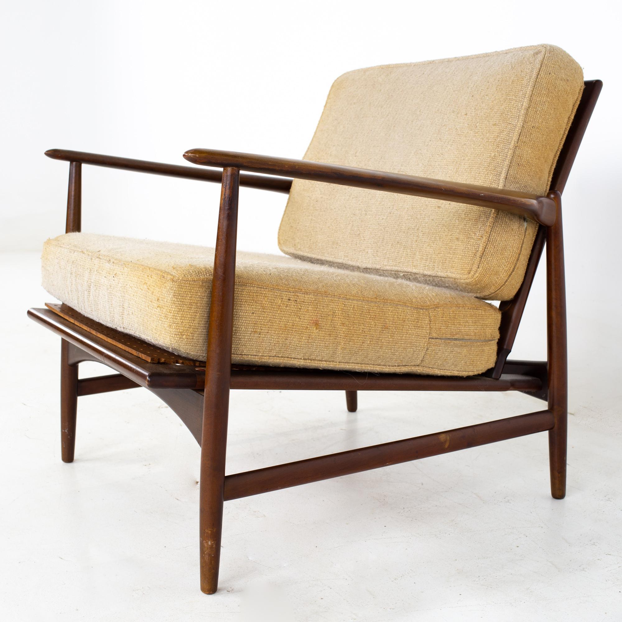 Kofod Larsen for Selig Mid Century Lounge Chairs, a Pair 2