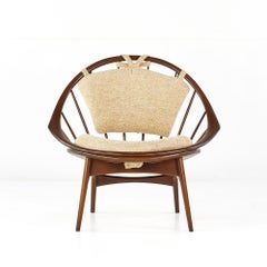 Kofod Larsen for Selig Mid-Century Walnut Peacock Chair