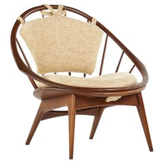 Kofod Larsen for Selig Mid-Century Walnut Peacock Chair