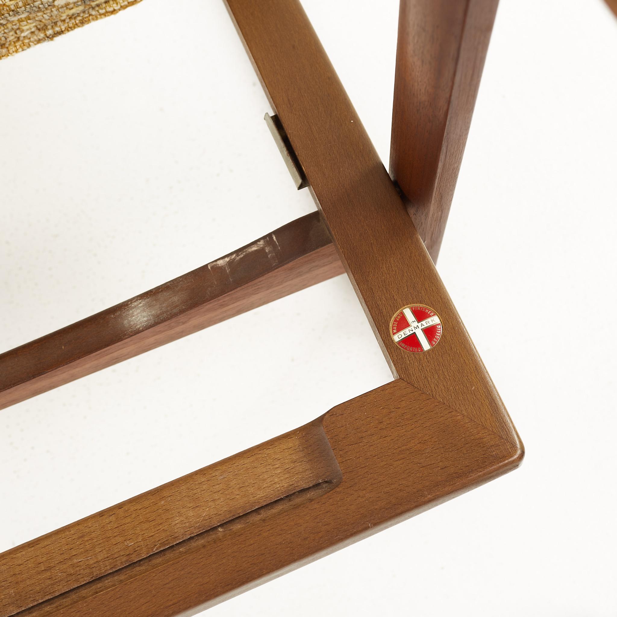 Kofod Larsen for Selig Mid Century Teak Sleigh Leg Lounge Chairs - A Pair 4
