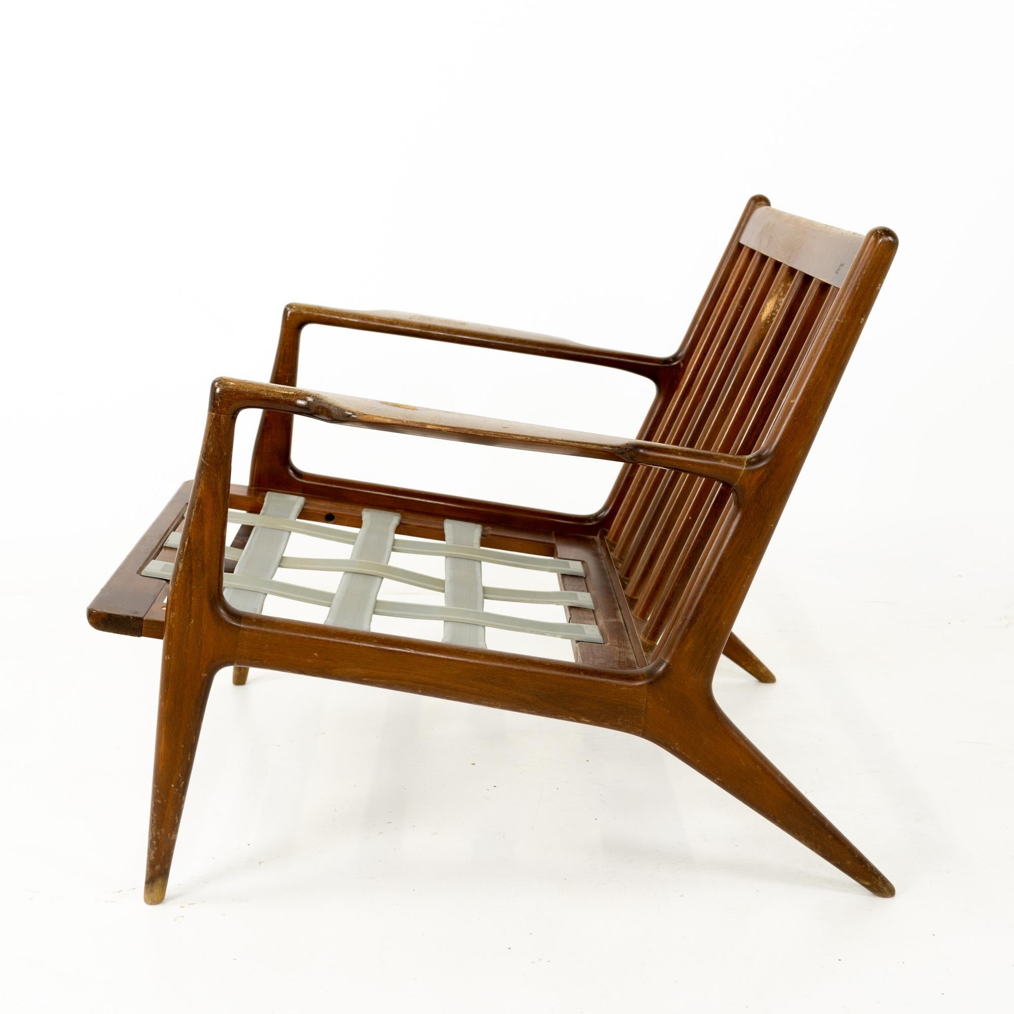 Wood Kofod Larsen for Selig Mid Century Danish Lounge Chairs, Pair