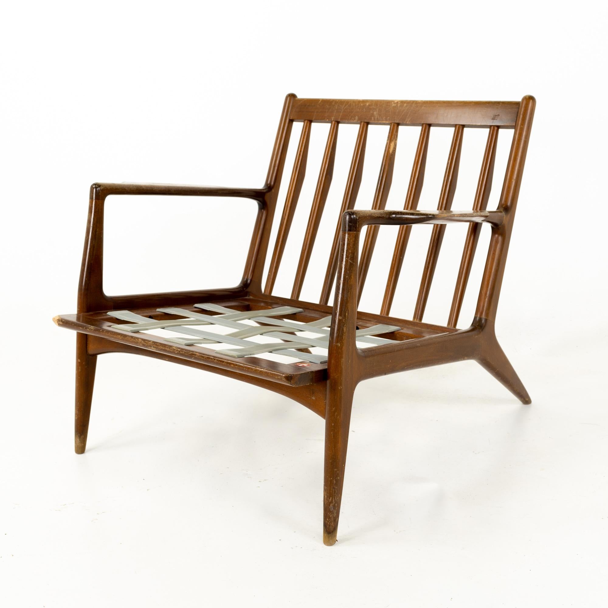 Kofod Larsen for Selig Mid Century Danish Lounge Chairs, Pair 1