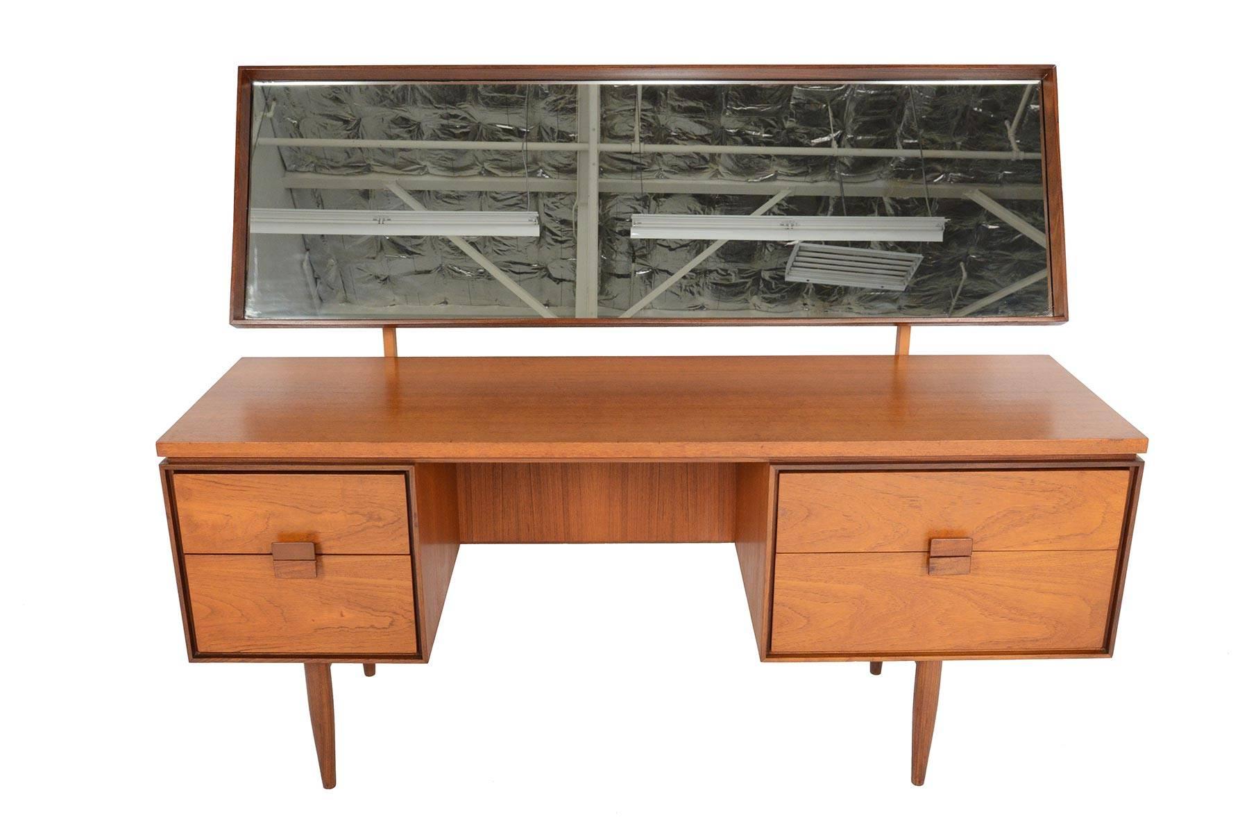 This rare early 1960s vanity desk in teak was designed by Ib Kofod Larsen for G Plan's 