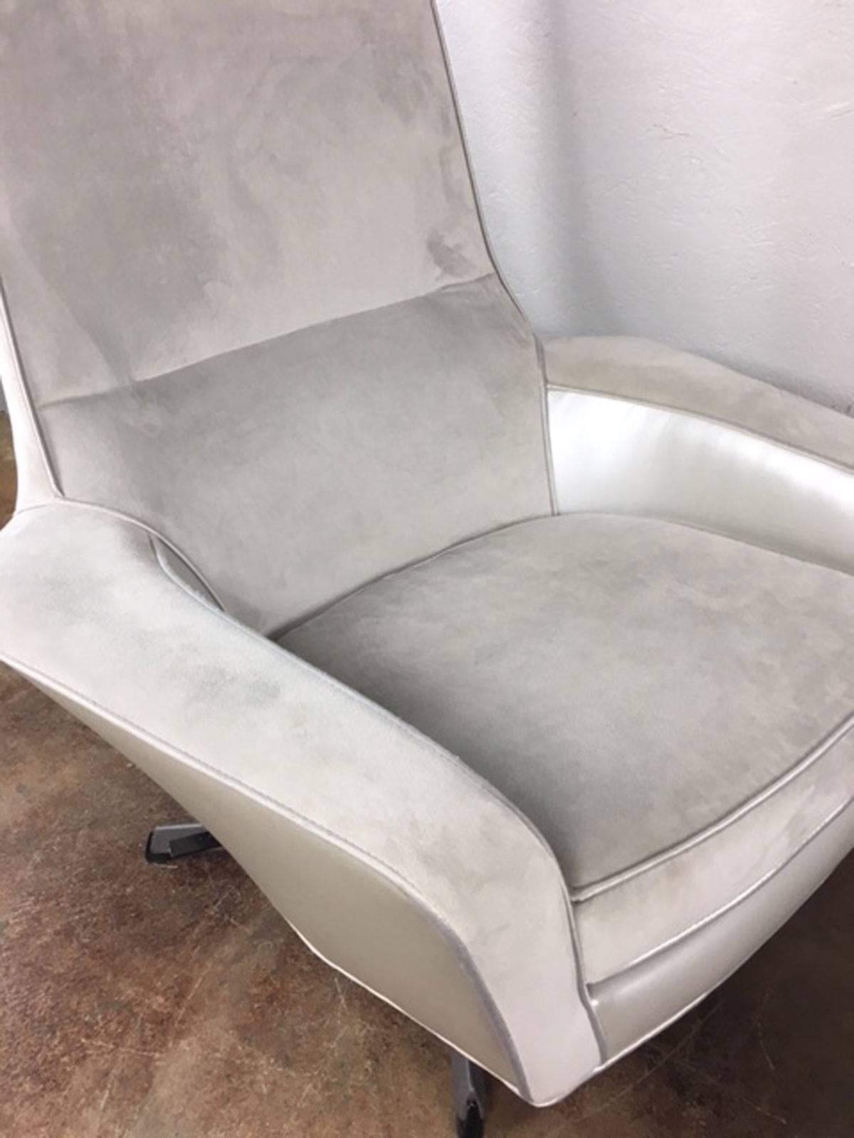 Danish Kofod Larsen High Back Lounge Chair and Ottoman For Sale