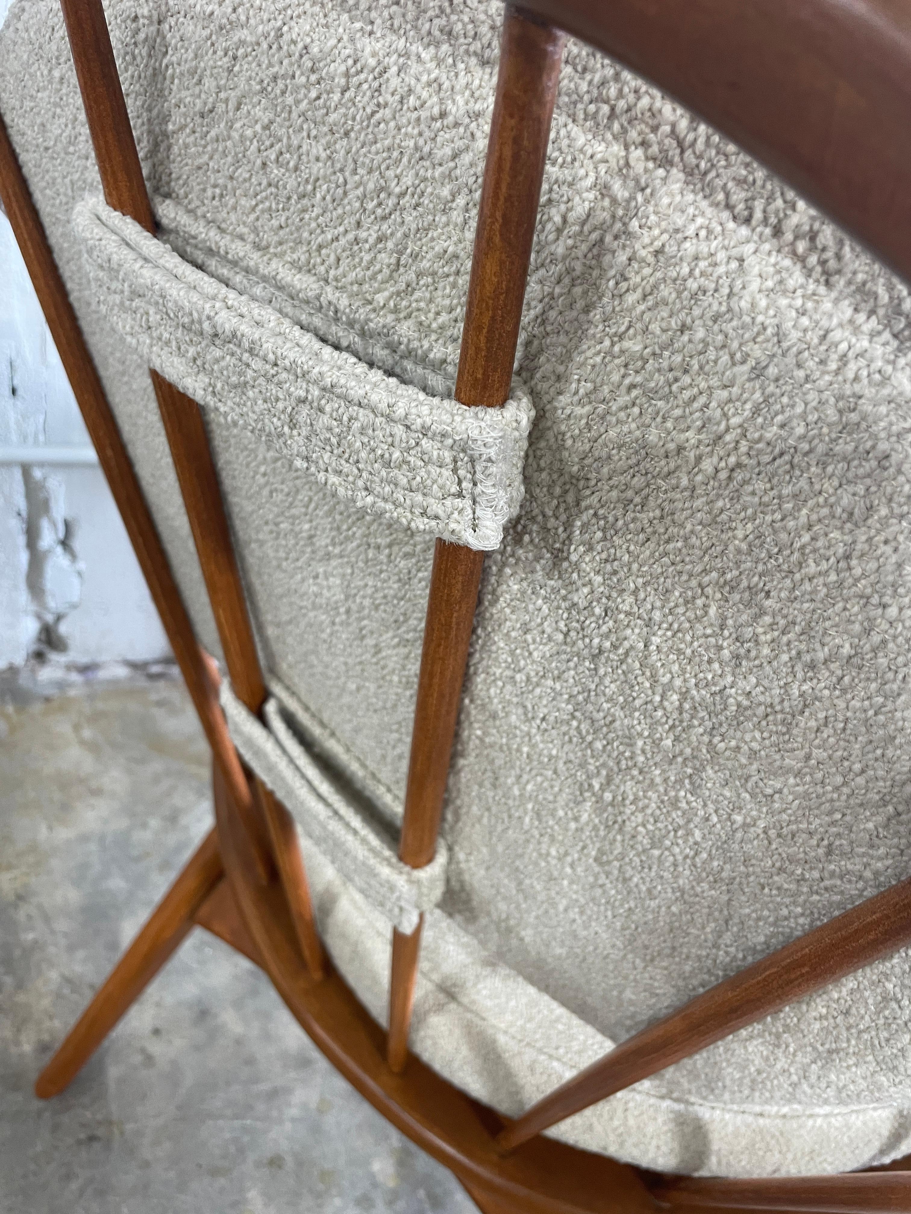 Fabric Kofod Larsen “Hoop” Lounge Chair Mid Century Danish Modern