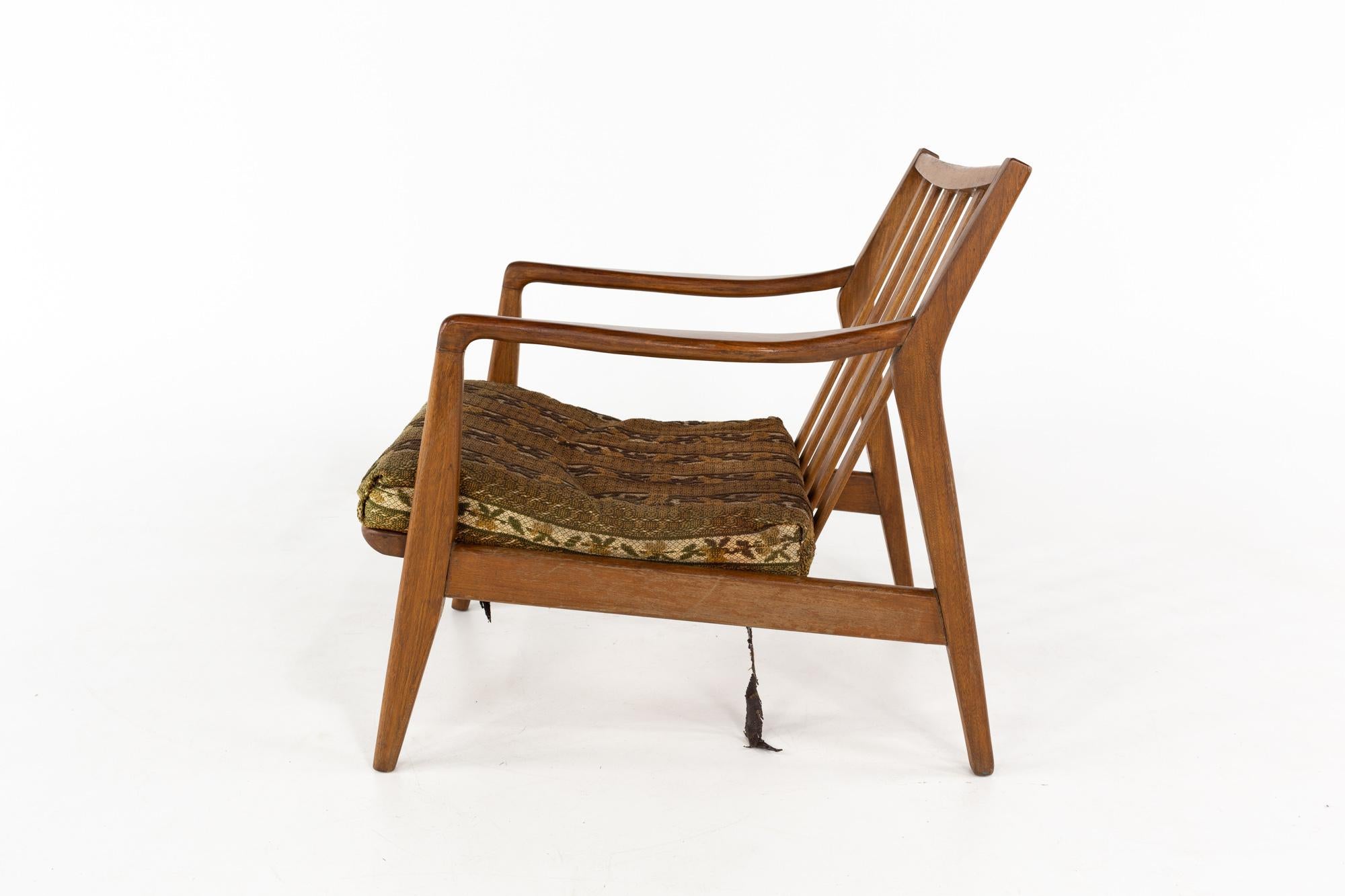 Wood Kofod Larsen Style Mid Century Danish Lounge Chair For Sale
