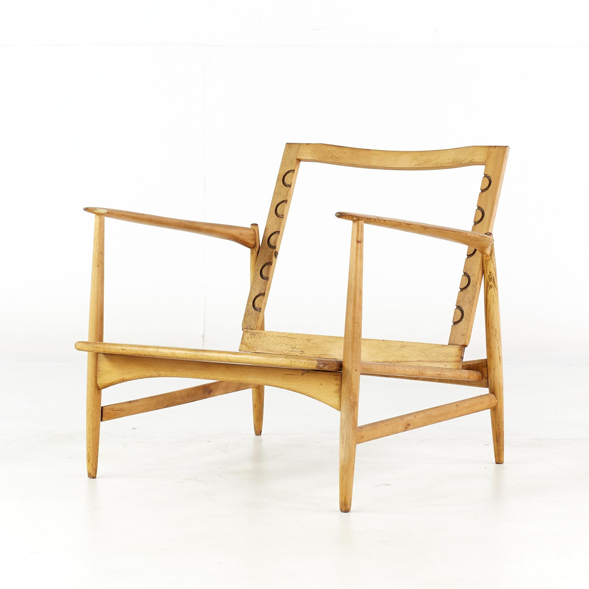 Mid-Century Modern Kofod Larsen Mid Century Danish Walnut Lounge Chair Frame For Sale