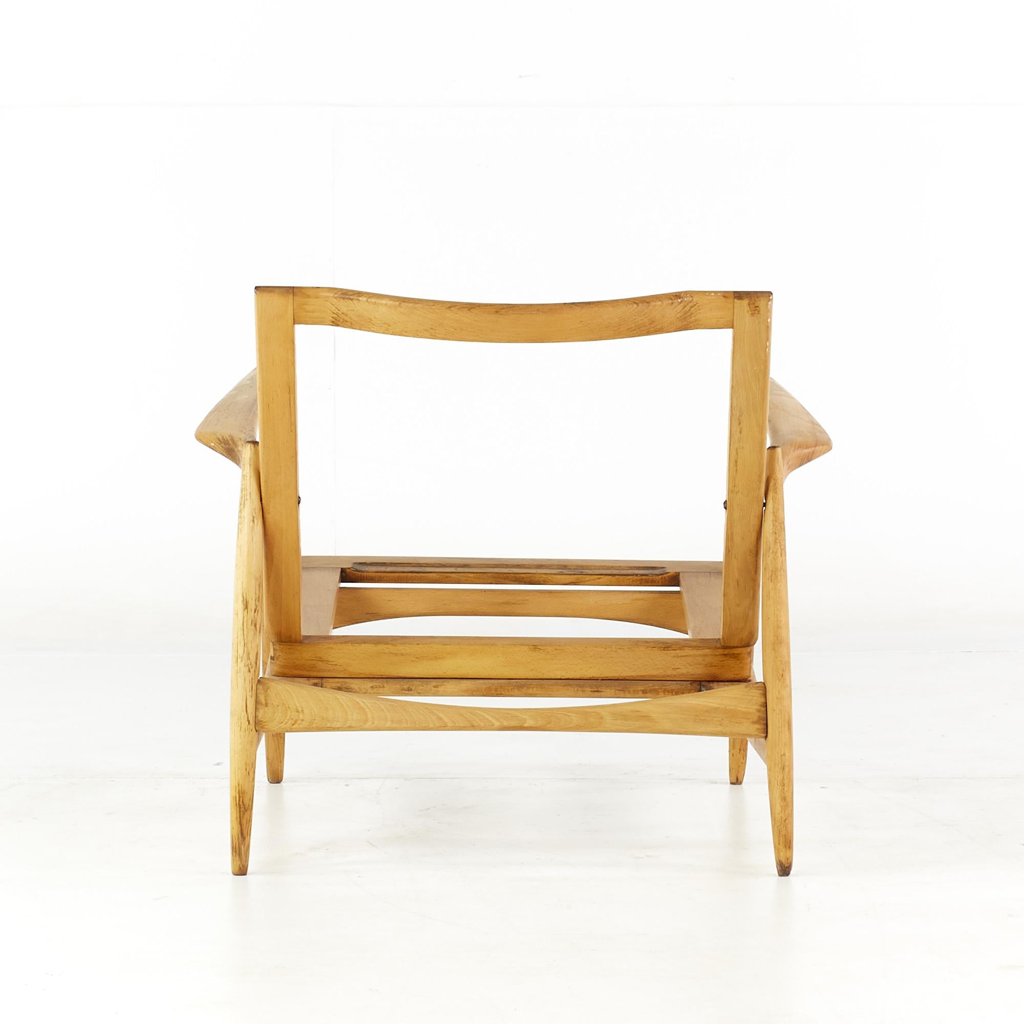 Late 20th Century Kofod Larsen Mid Century Danish Walnut Lounge Chair Frame For Sale