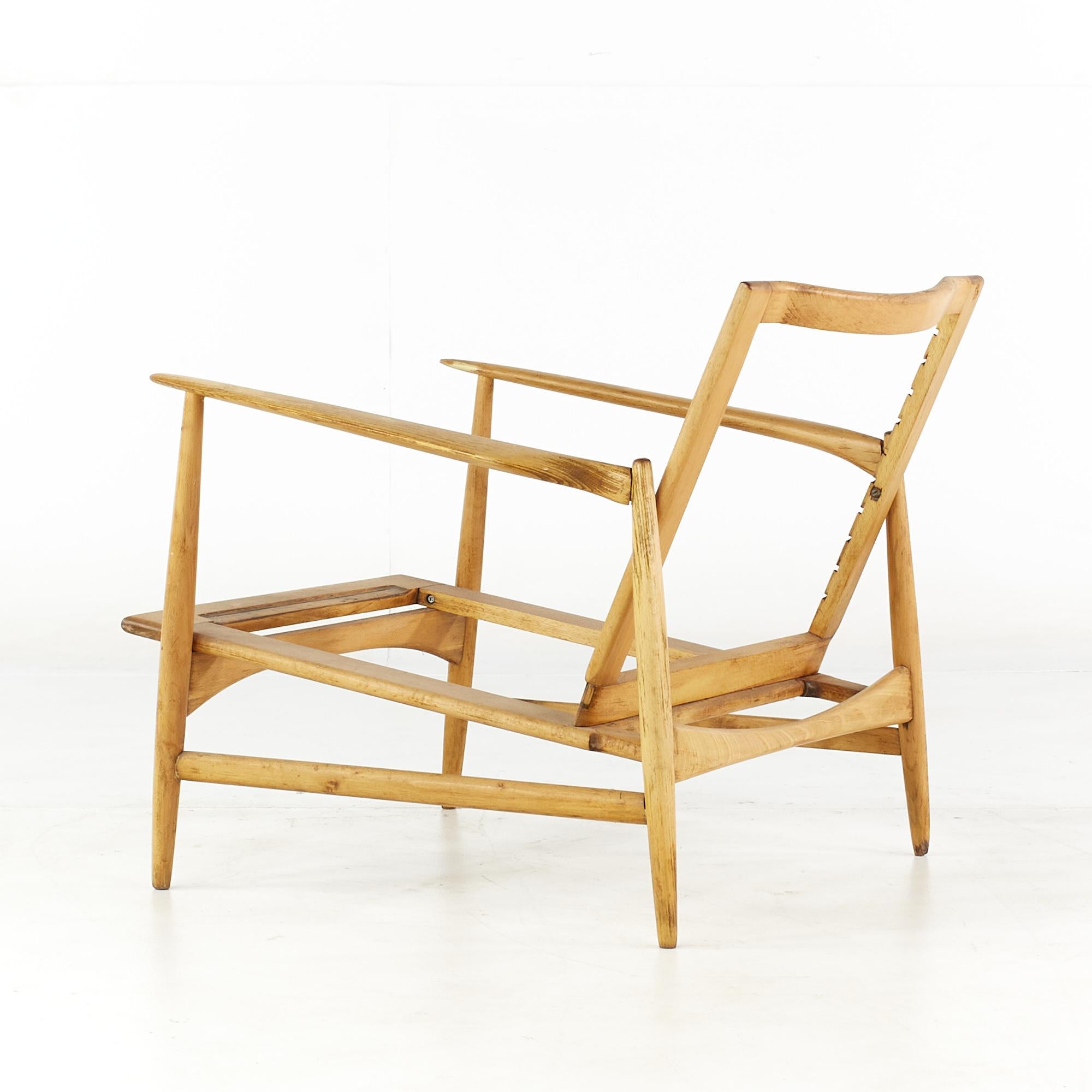 Kofod Larsen Mid Century Danish Walnut Lounge Chair Frame For Sale 1