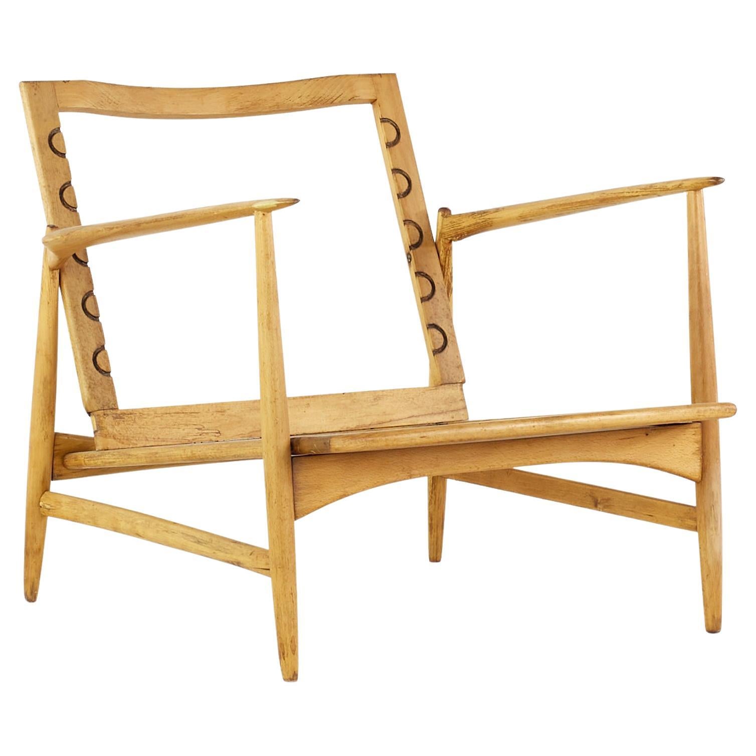 Kofod Larsen Mid Century Danish Walnut Lounge Chair Frame For Sale