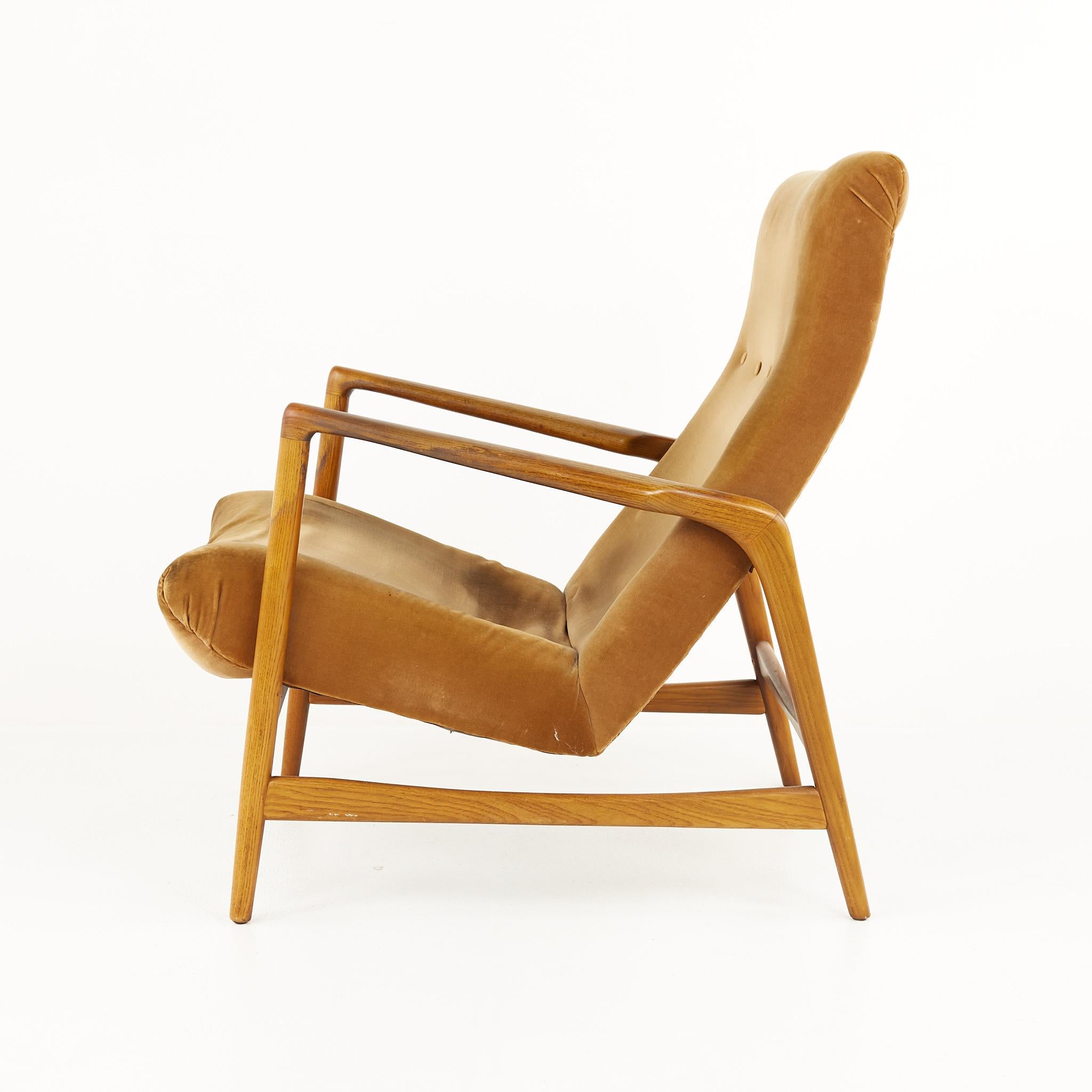 Kofod Larsen Mid Century Highback Lounge Chair and Ottoman 5