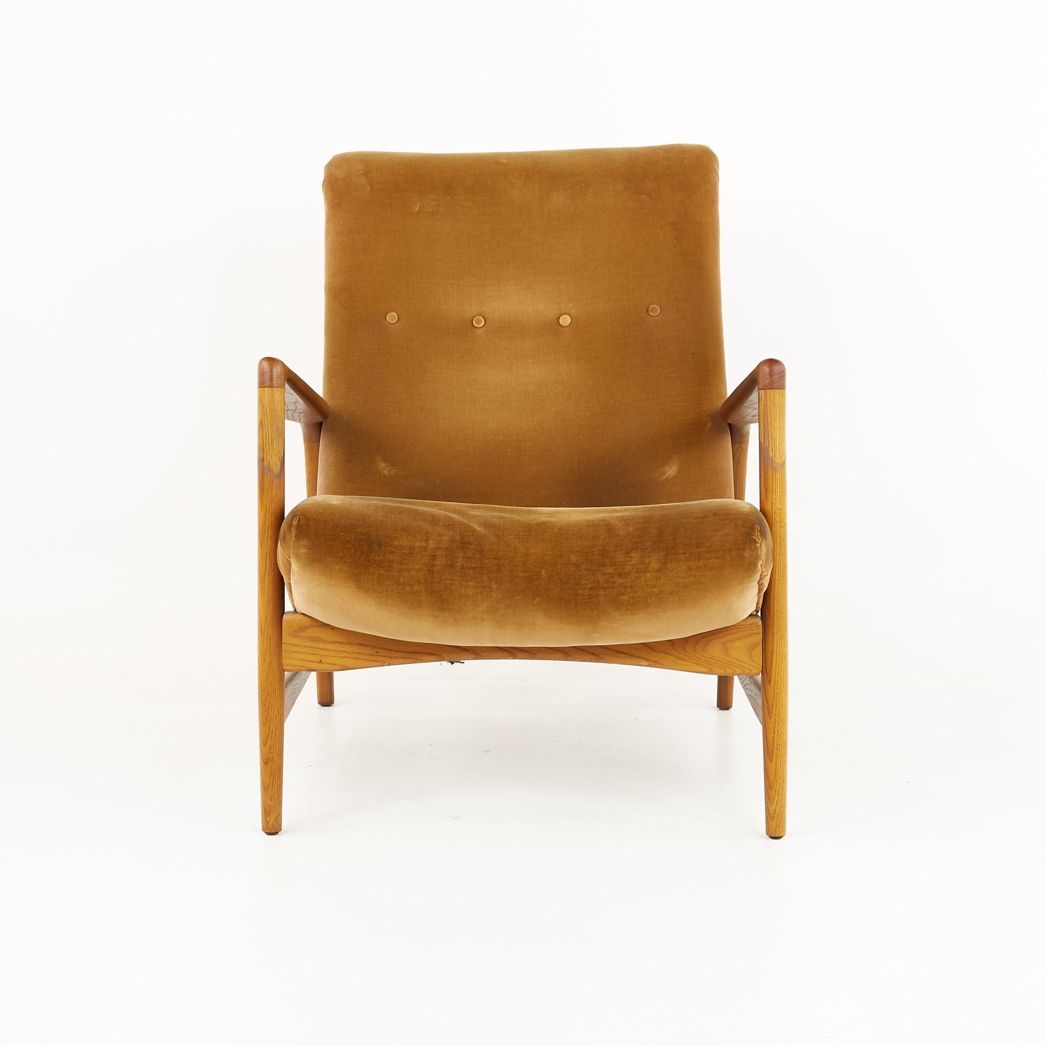 Kofod Larsen Mid Century Highback Lounge Chair and Ottoman 1