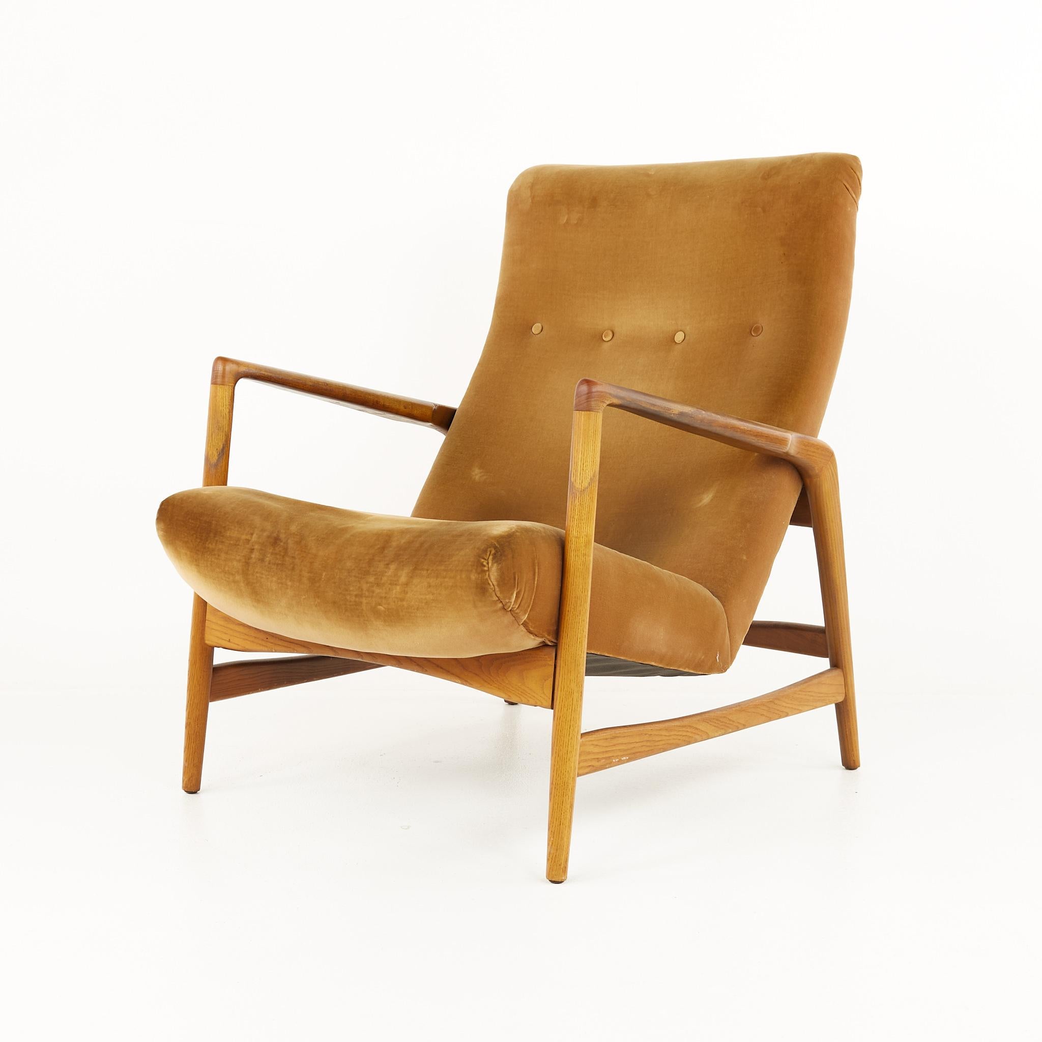 Kofod Larsen Mid Century Highback Lounge Chair and Ottoman 2