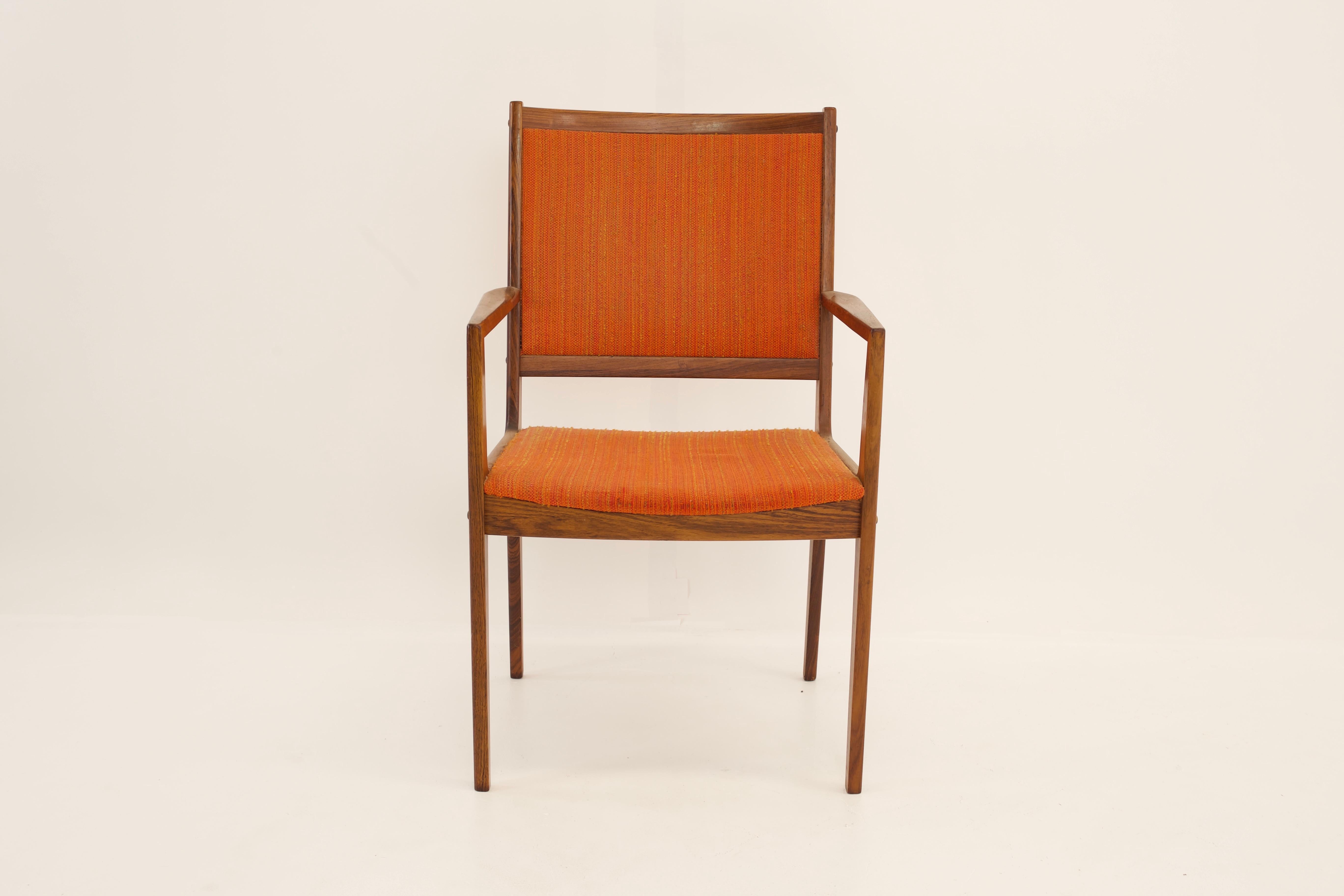 Kofod Larsen Mid Century Rosewood Highback Dining Chairs, Set of 6 For Sale 3