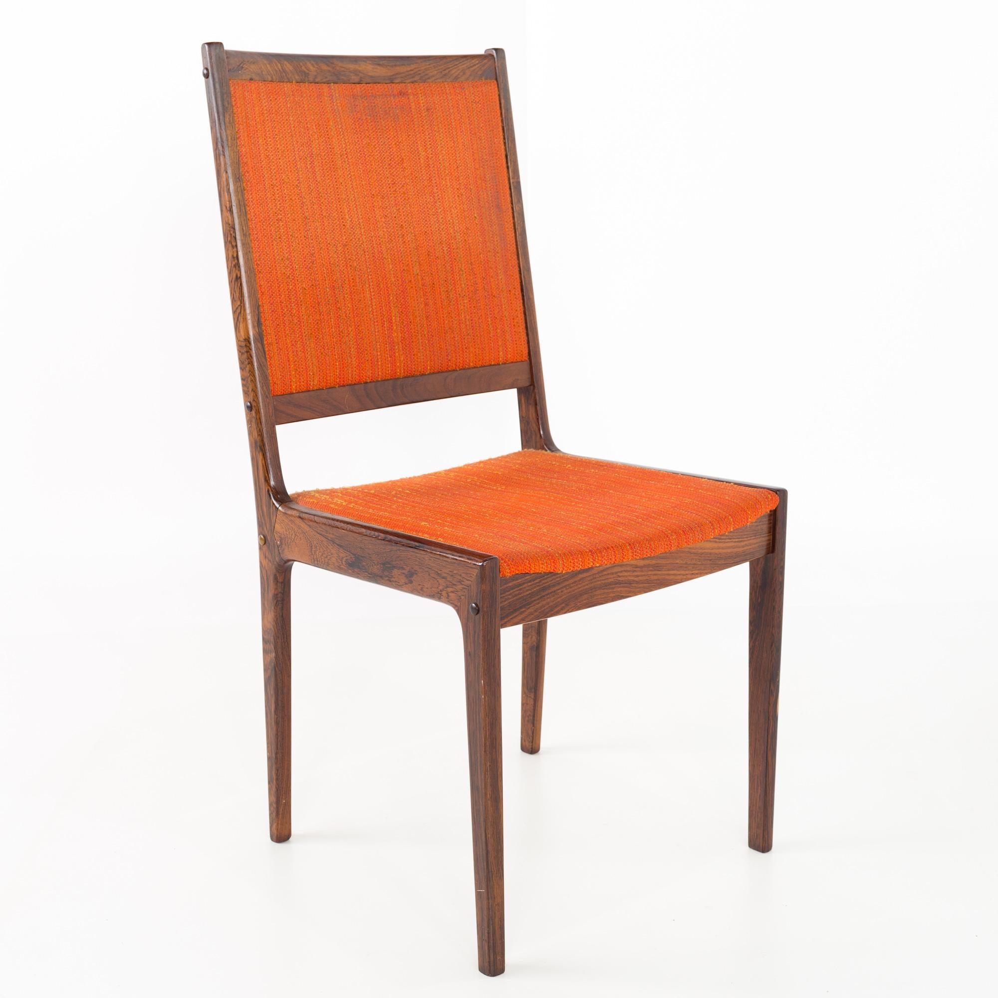 Kofod Larsen Mid-Century Rosewood Highback Dining Chairs, Set of 6 For Sale 3