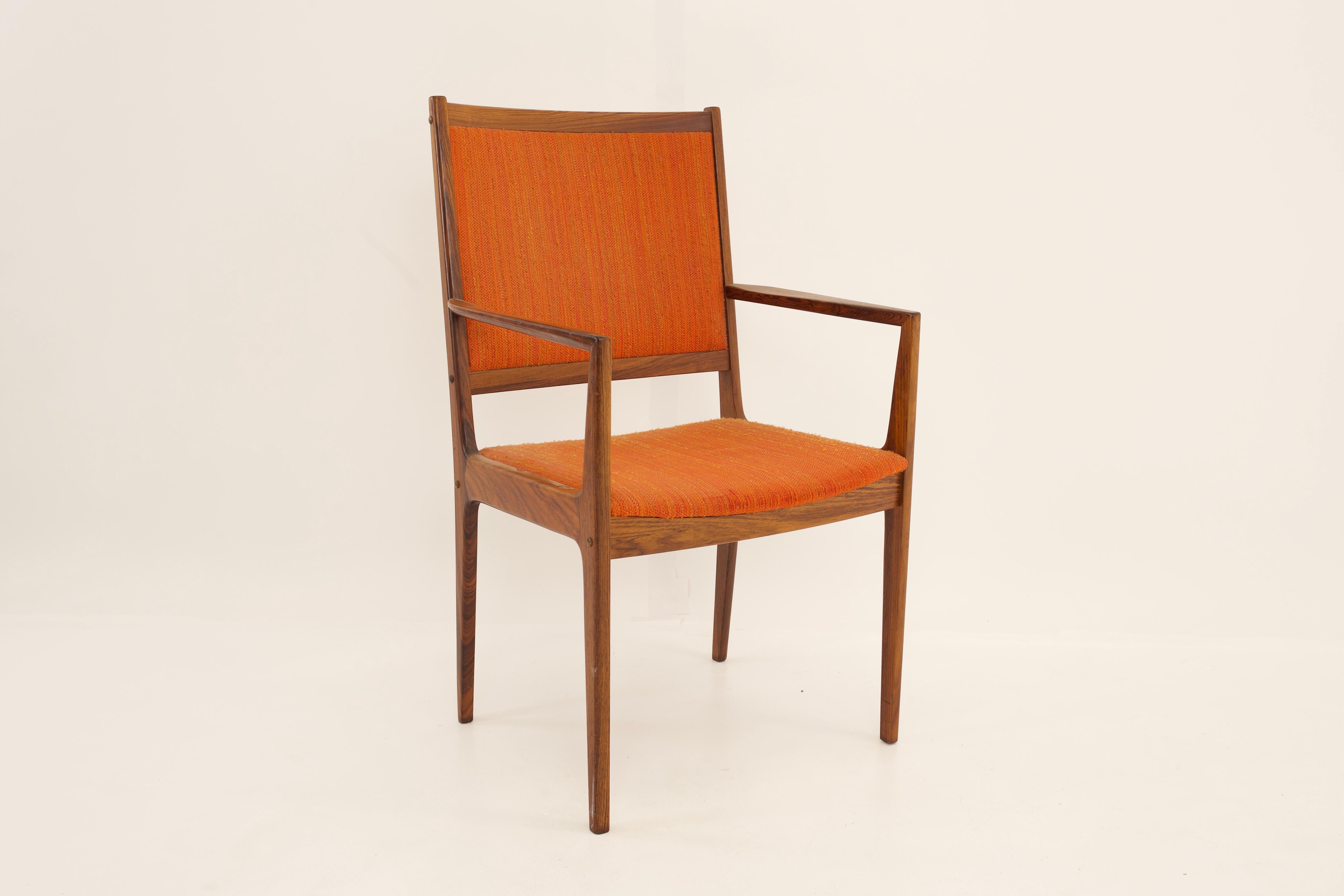 Kofod Larsen Mid Century Rosewood Highback Dining Chairs, Set of 6 For Sale 4