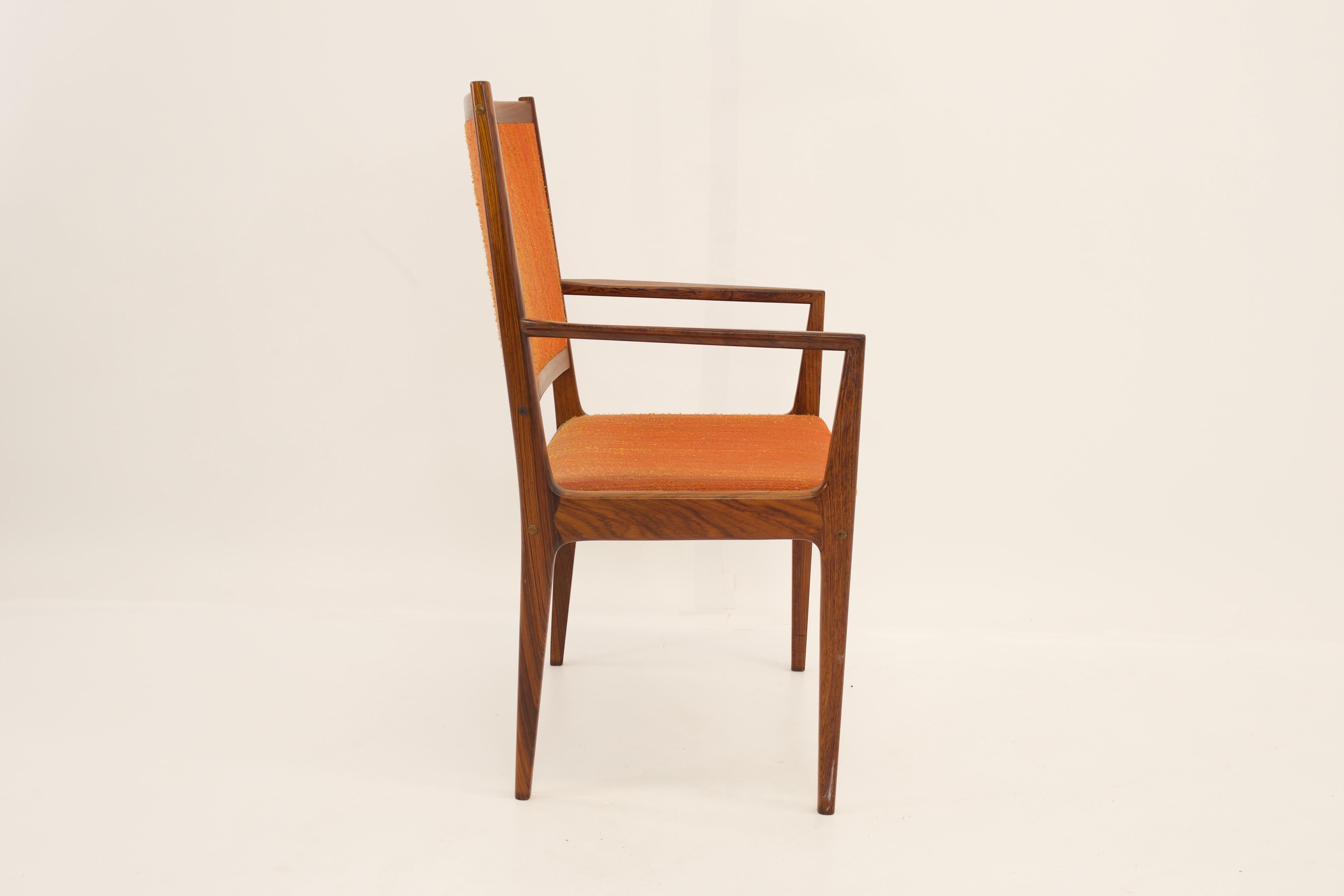 Kofod Larsen Mid Century Rosewood Highback Dining Chairs, Set of 6 For Sale 5