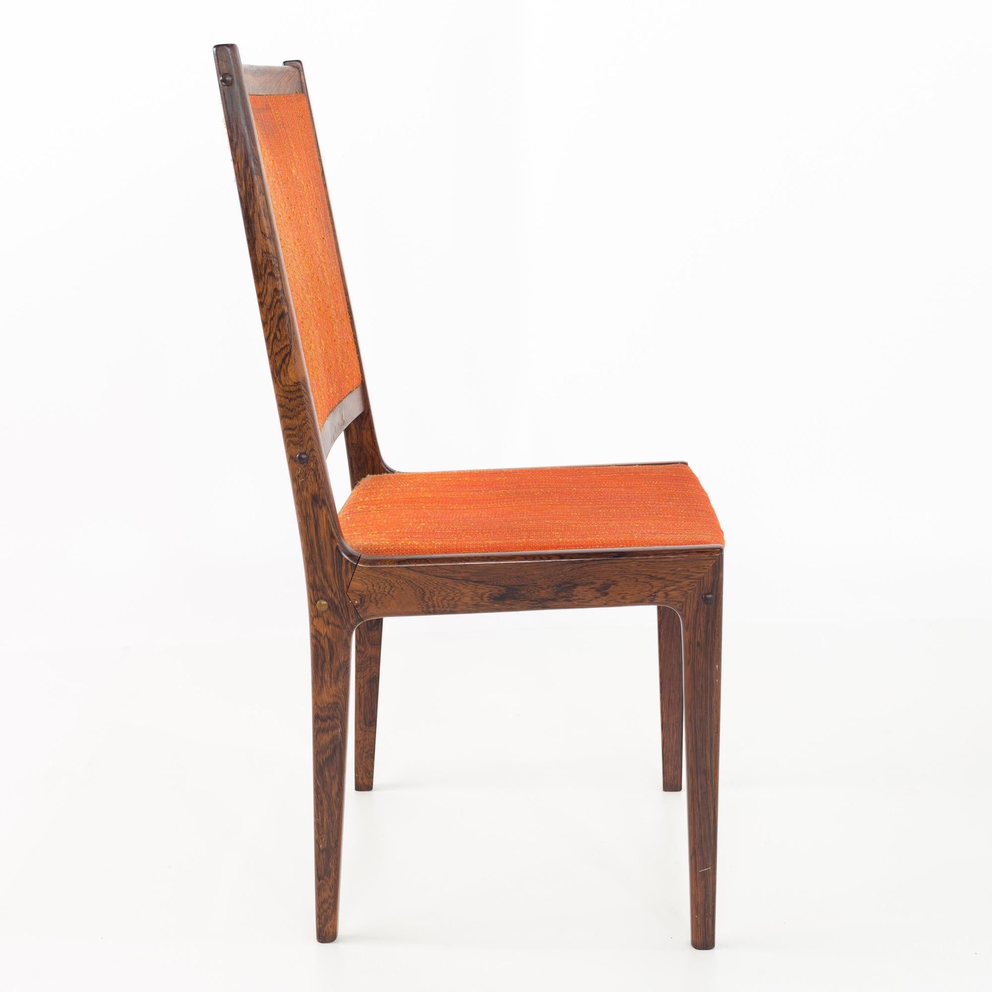 Kofod Larsen Mid-Century Rosewood Highback Dining Chairs, Set of 6 For Sale 6