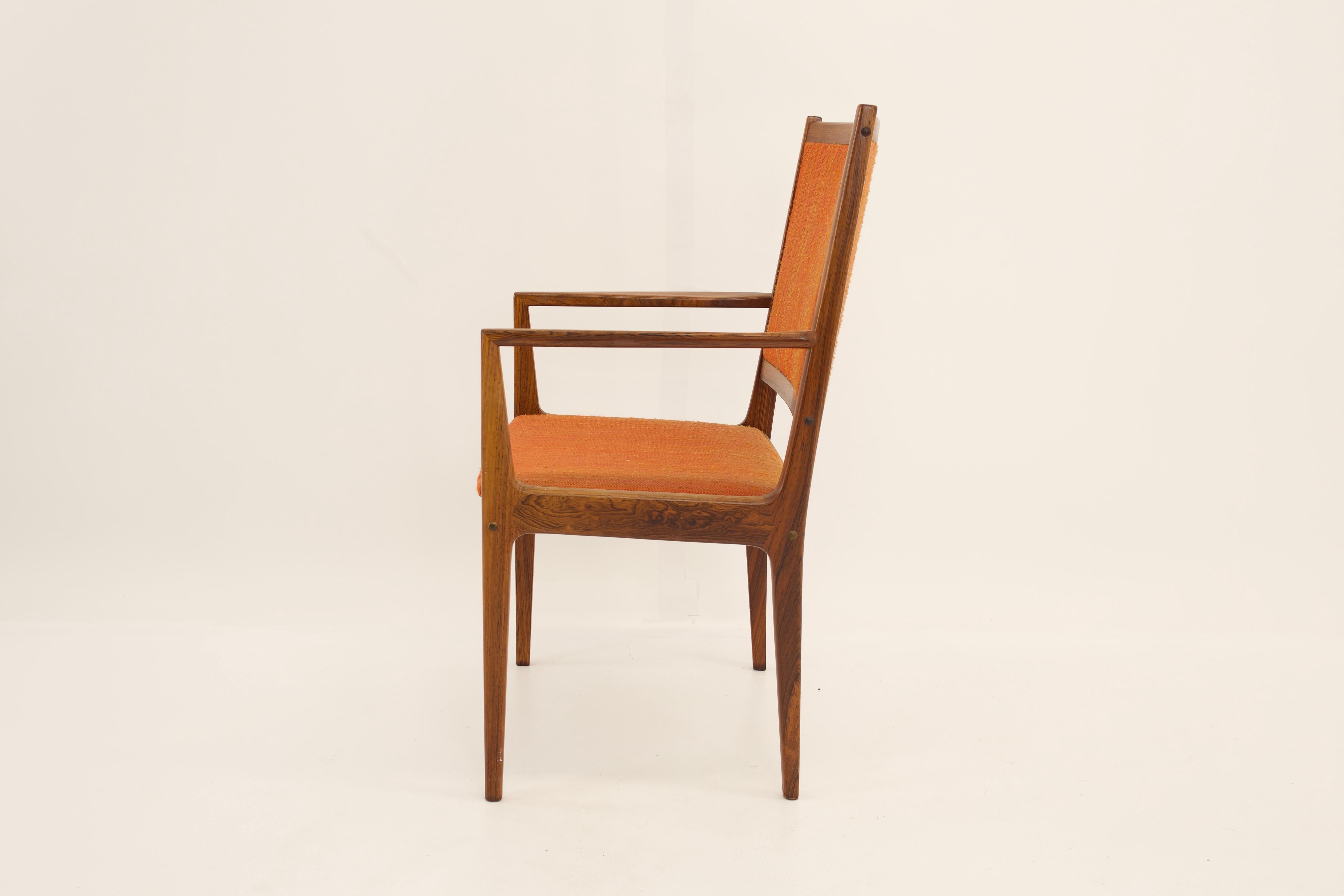 Kofod Larsen Mid Century Rosewood Highback Dining Chairs, Set of 6 For Sale 7