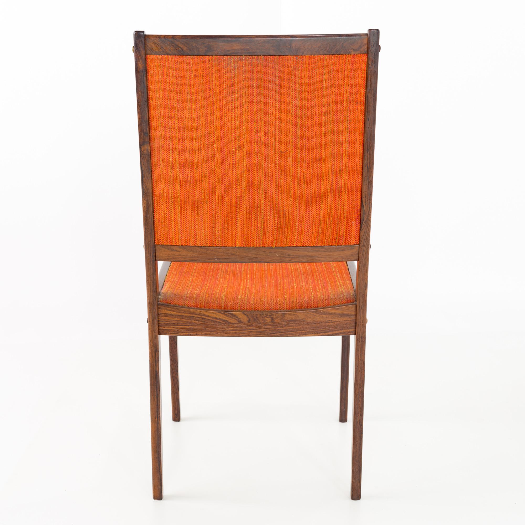 Kofod Larsen Mid-Century Rosewood Highback Dining Chairs, Set of 6 For Sale 7