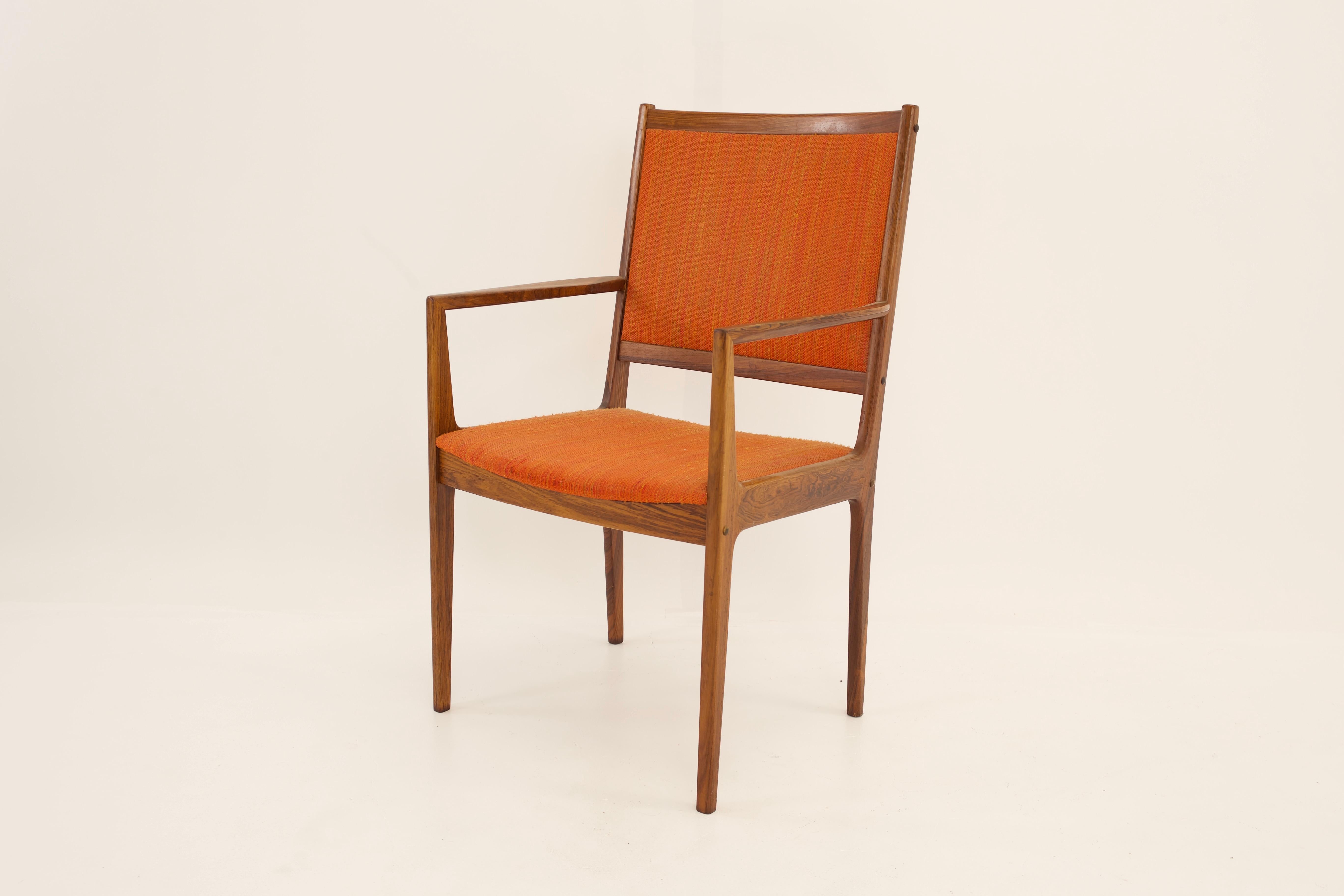 Kofod Larsen Mid Century Rosewood Highback Dining Chairs, Set of 6 For Sale 8
