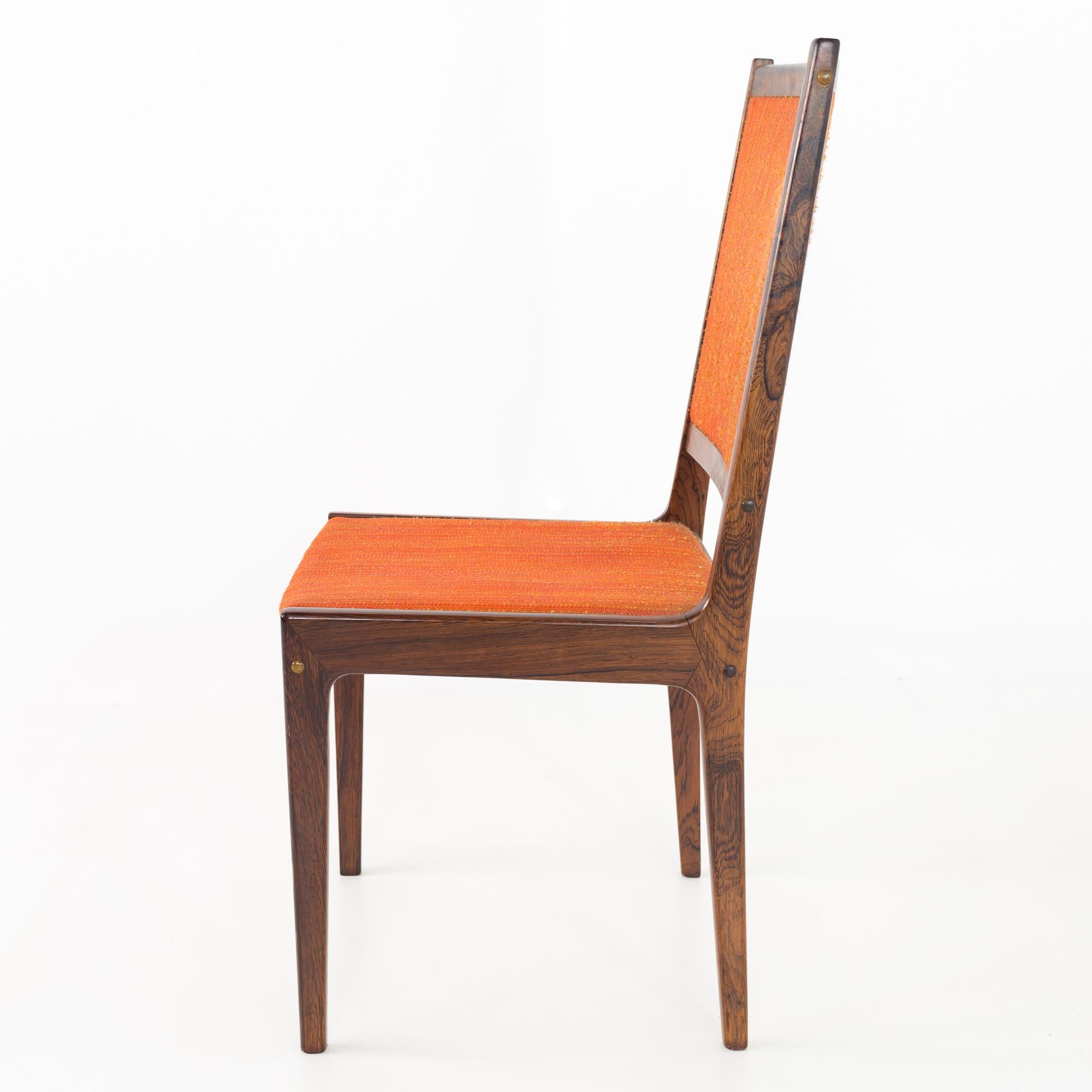 Kofod Larsen Mid-Century Rosewood Highback Dining Chairs, Set of 6 For Sale 8