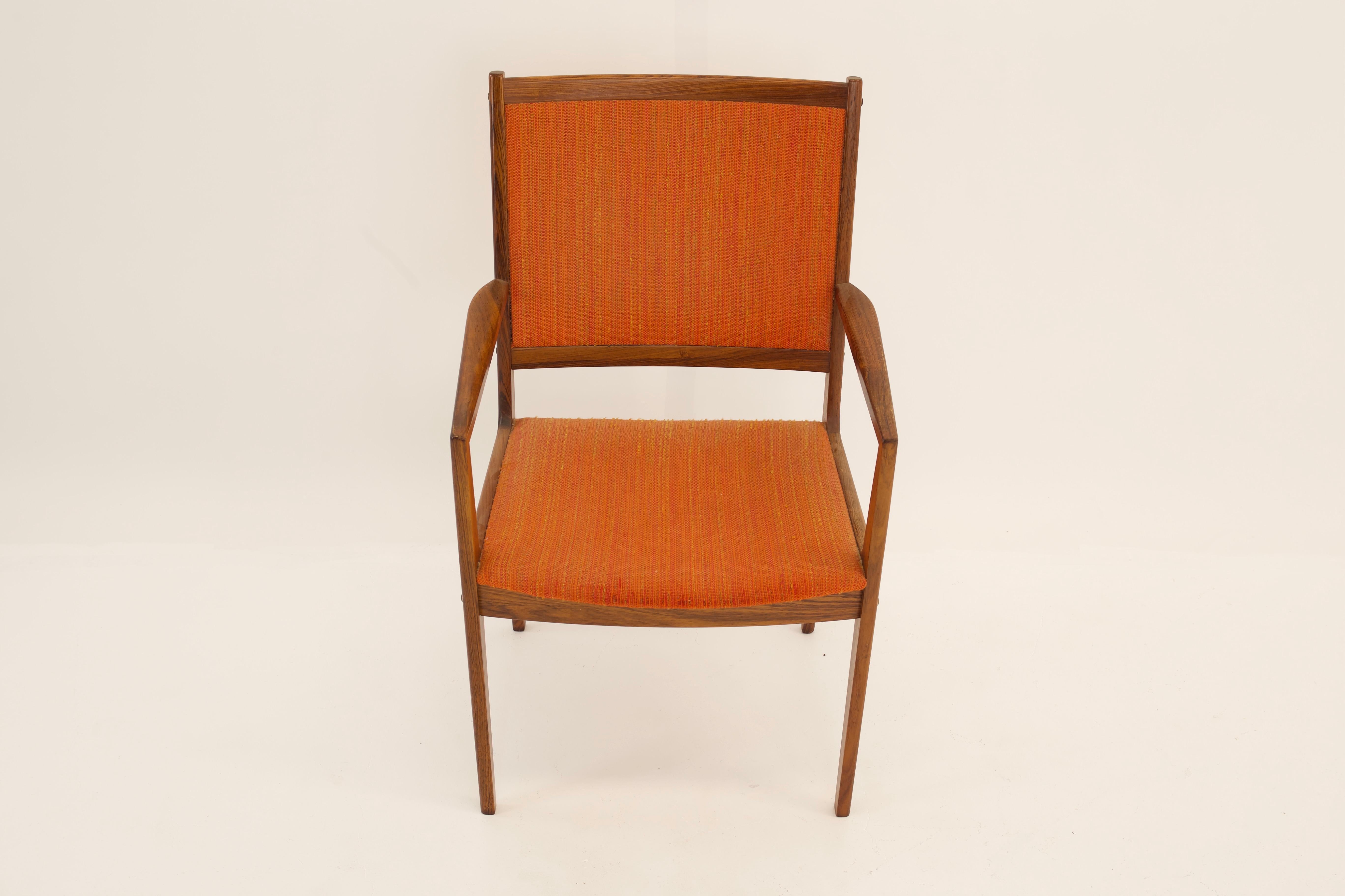 Kofod Larsen Mid Century Rosewood Highback Dining Chairs, Set of 6 For Sale 9
