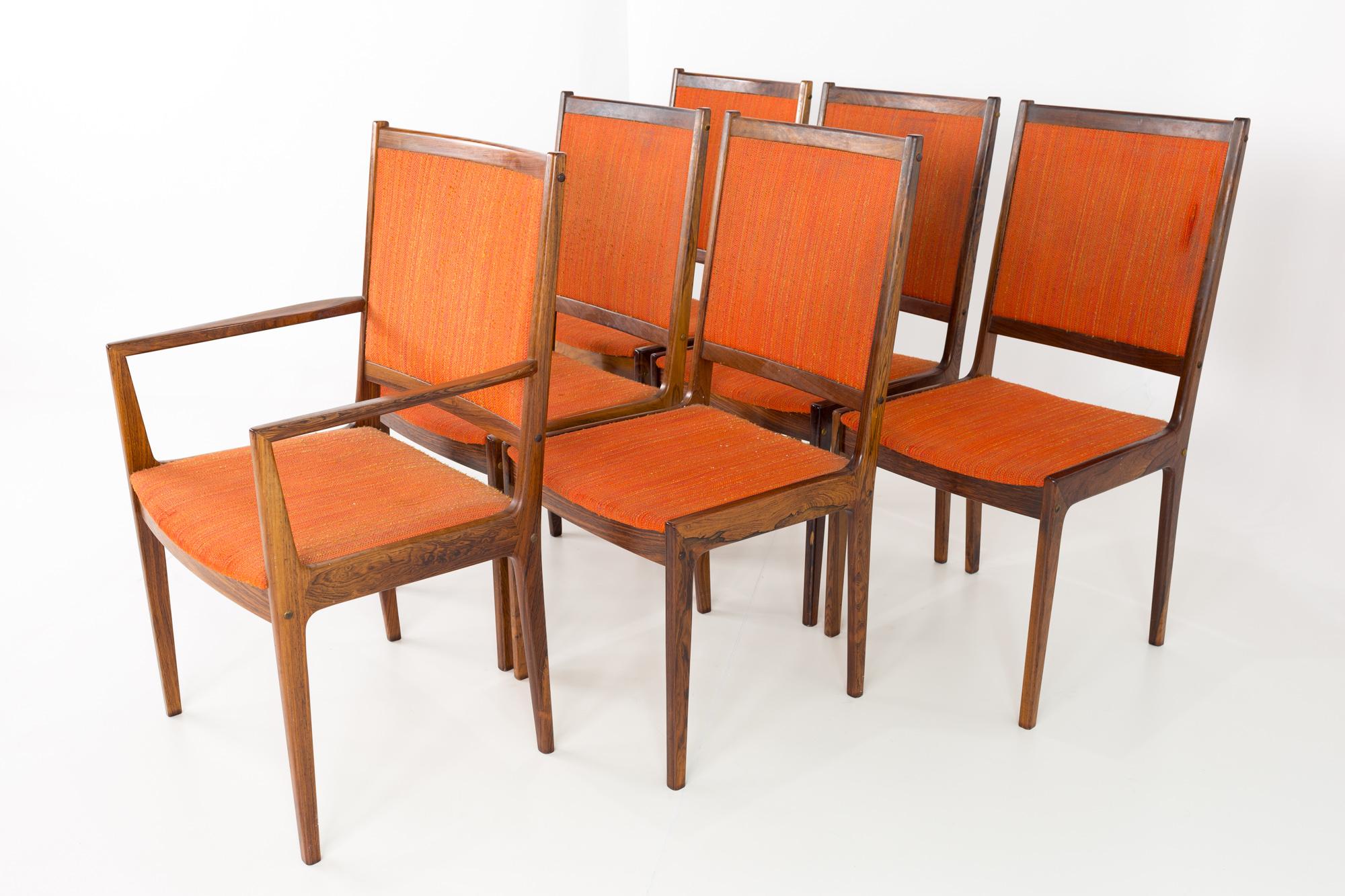 Mid-Century Modern Kofod Larsen Mid-Century Rosewood Highback Dining Chairs, Set of 6 For Sale