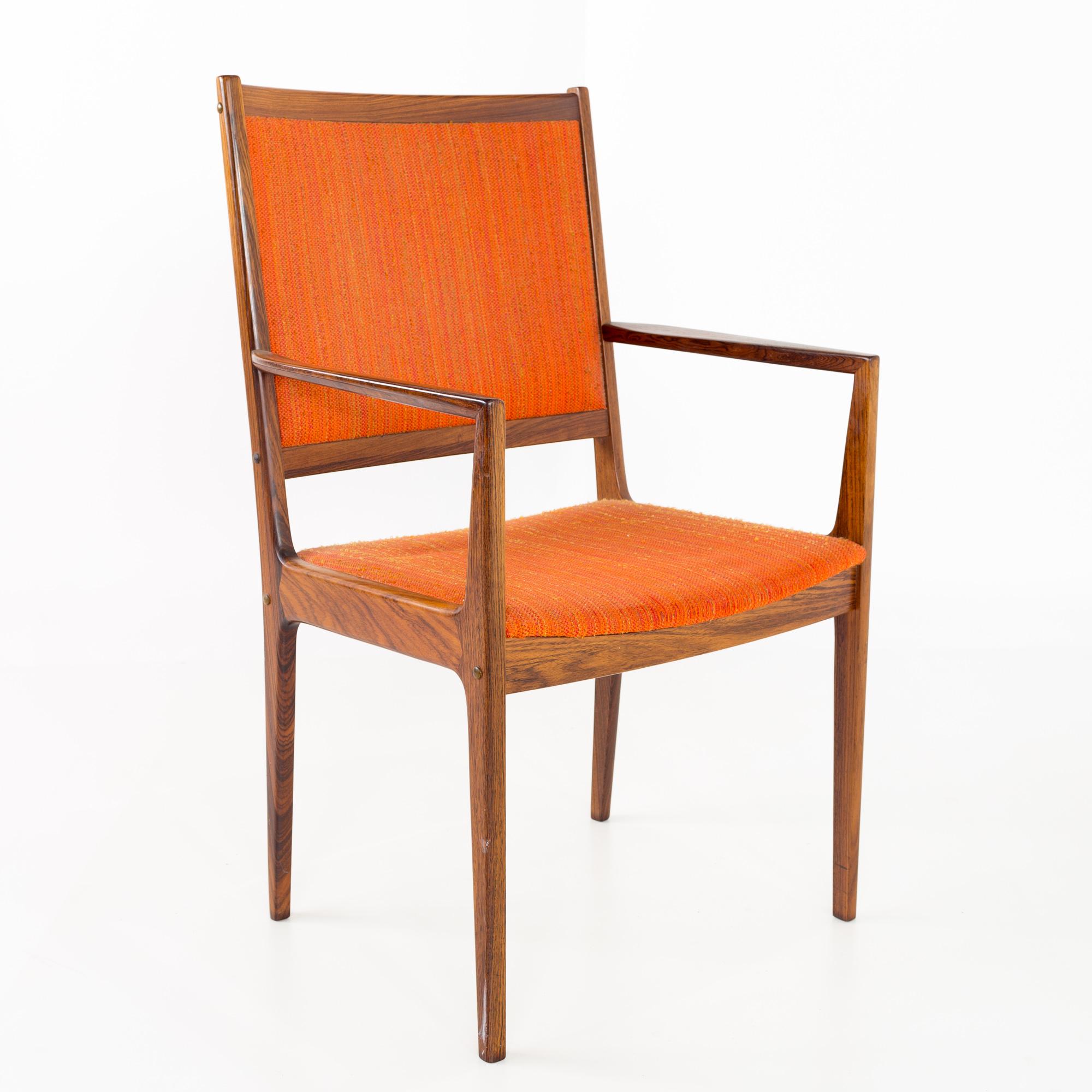 Danish Kofod Larsen Mid-Century Rosewood Highback Dining Chairs, Set of 6 For Sale